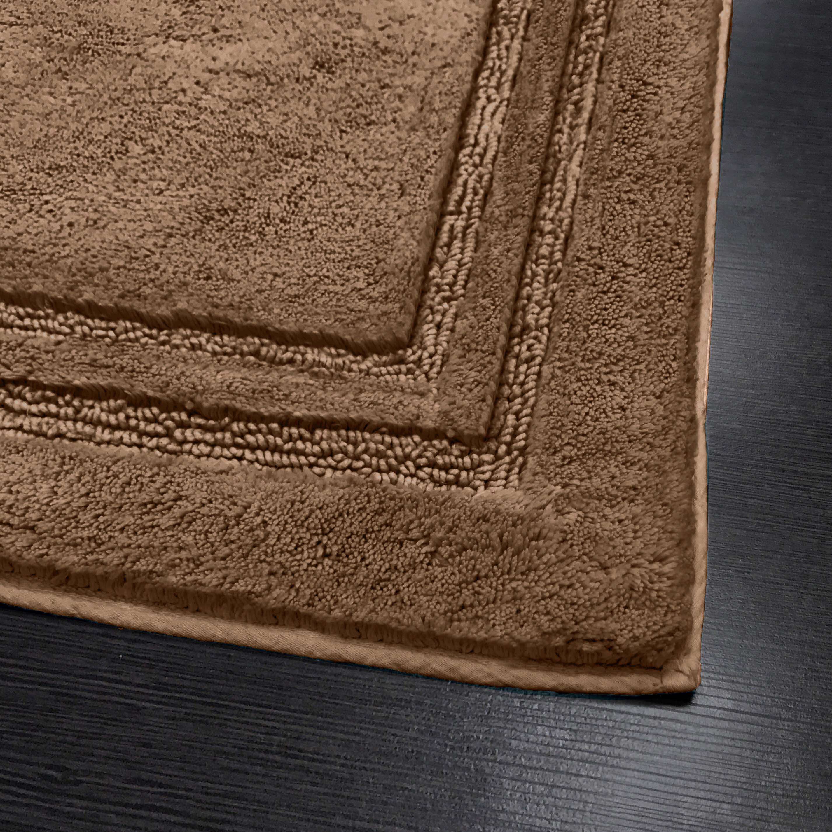 Premium Cotton Non-Slip 2-Piece Bath Rug Set - Soft Absorbent Bathroom Mat for Shower, Tub & Vanity Area - Machine Washable Bath Mats for Safety and Comfort