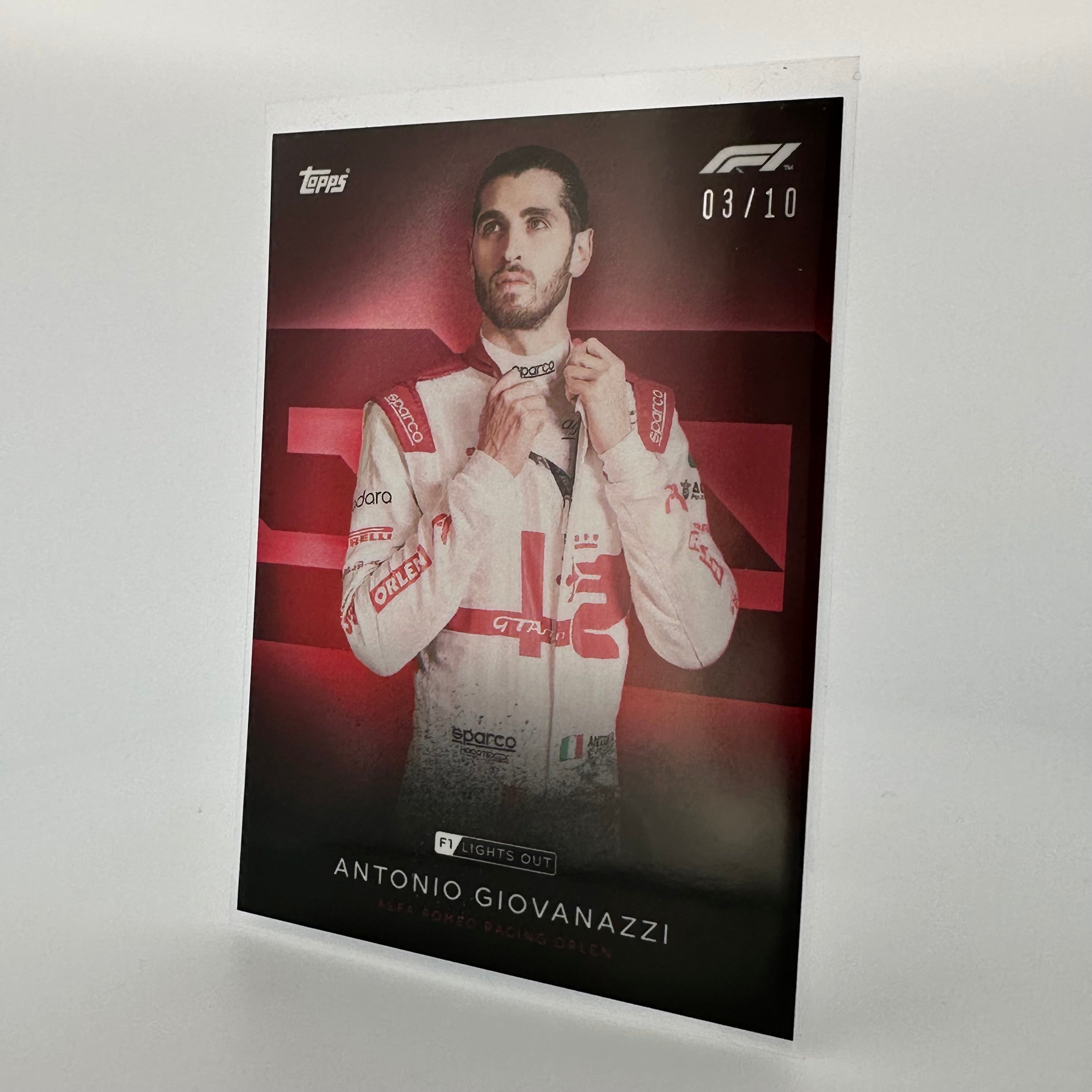 Antonio Giovinazzi F1 Driver Red Parallel Collectible Card - Perfect for Racing Fans and Sports Memorabilia Collections