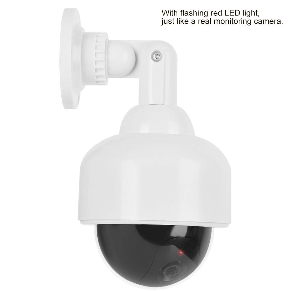 Beufee Fake Security Camera with Flashing Red LED - Indoor/Outdoor Dummy Dome Surveillance Camera for Home, Office & Store Security (Deter Burglars & Theft)