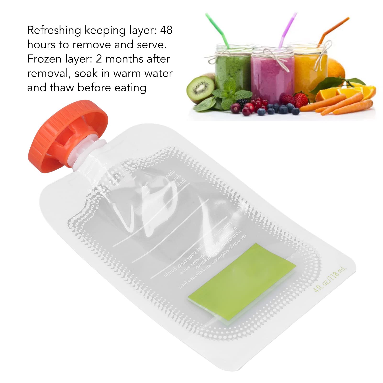 Organic Baby Food Pouches - Reusable Squeeze Pouch for Homemade Fruit Puree & Baby Food Storage | BPA-Free, Leak-Proof Snack Bags for Infants & Toddlers | Perfect for On-the-Go Feeding, Daycare & Travel Snacks
