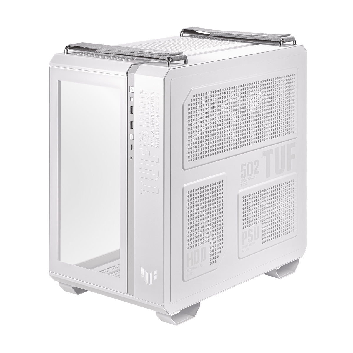 ASUS TUF Gaming GT502 White Mid Tower PC Case - High Airflow Tempered Glass Gaming Computer Case for Custom Builds | Perfect for Gaming Rigs & Workstations