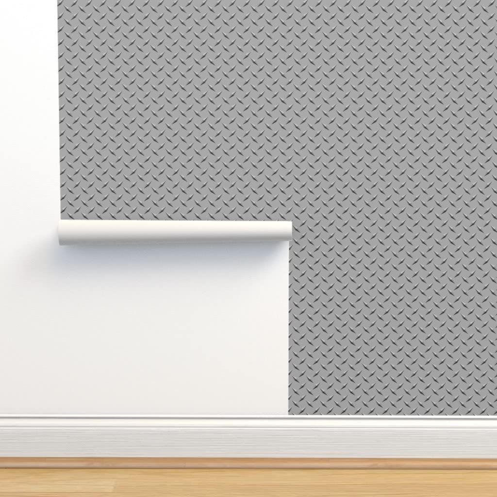 Peel & Stick Wallpaper 9ft x 2ft - Diamond Pattern Steampunk Grey Car & Truck Design | Removable Self-Adhesive Wallpaper for Boys Room, Man Cave & Nursery Decor | Easy DIY Home Improvement