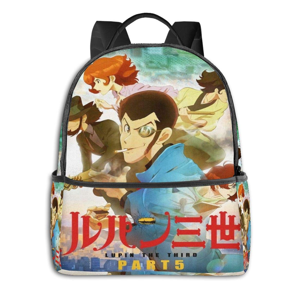 Lupin The Third Anime Unisex Laptop Backpack - Waterproof School Bookbag for College, Travel & Hiking | Durable Shoulder Bag for Students, Commuters & Anime Fans