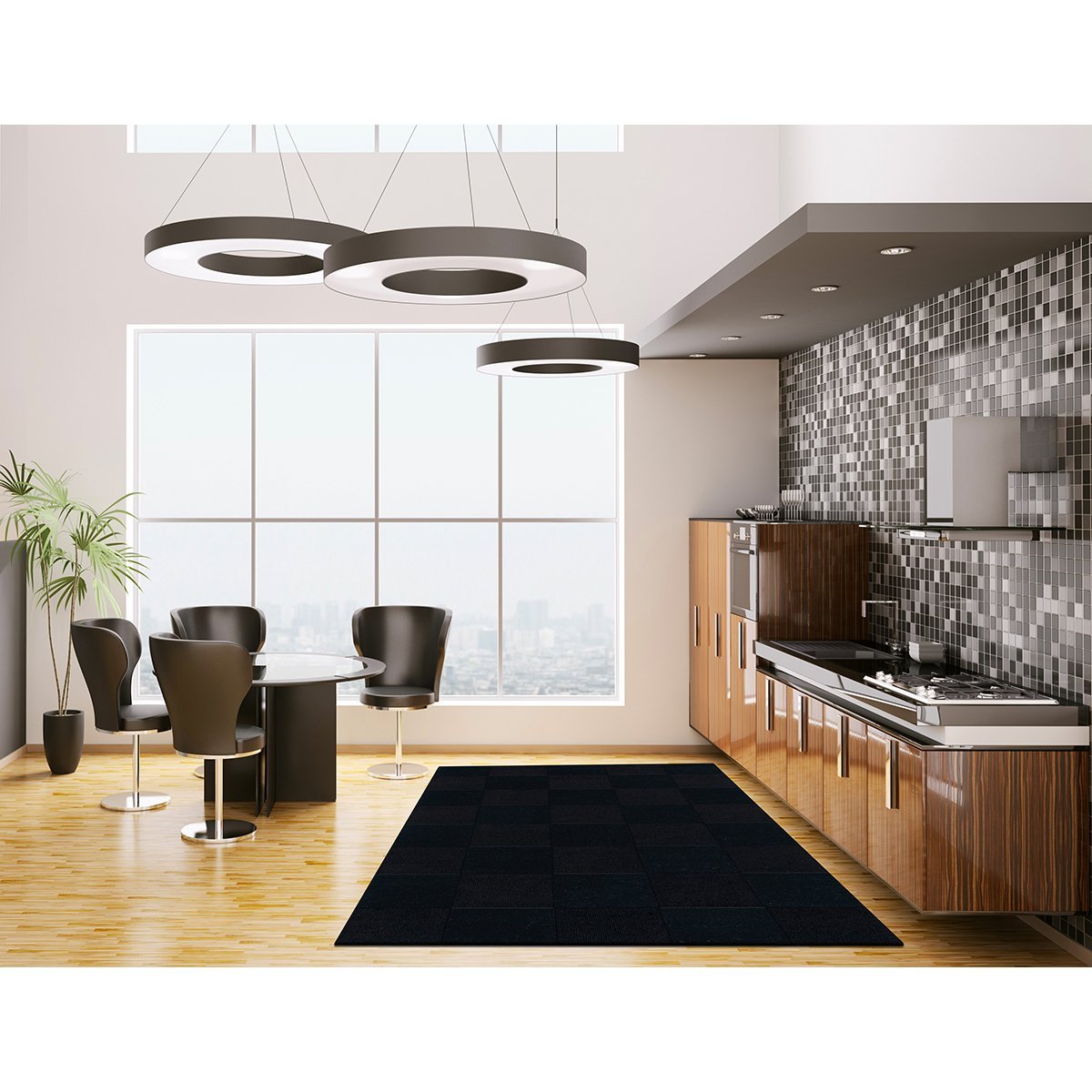 Dalyn Rugs Dover DV15 8' x 10' Black Area Rug - Perfect for Living Room, Bedroom, or Office Decor