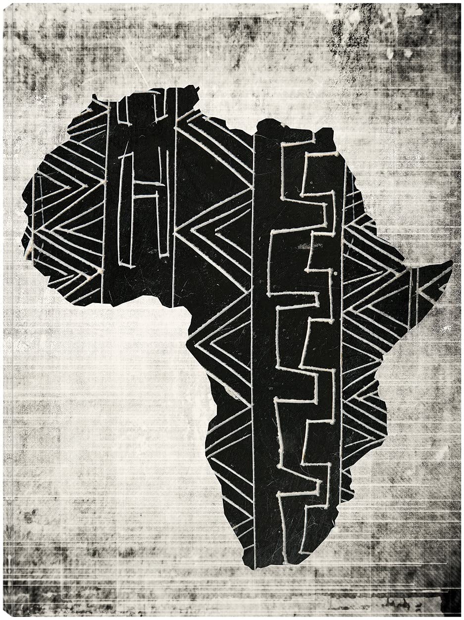 African Map Wall Art Canvas Print by Nikki Chu - 24x32 Inches Ready to Hang Home Decor for Living Room, Bedroom, Office & More - Perfect for Boho, Modern & Farmhouse Interior Design Styles