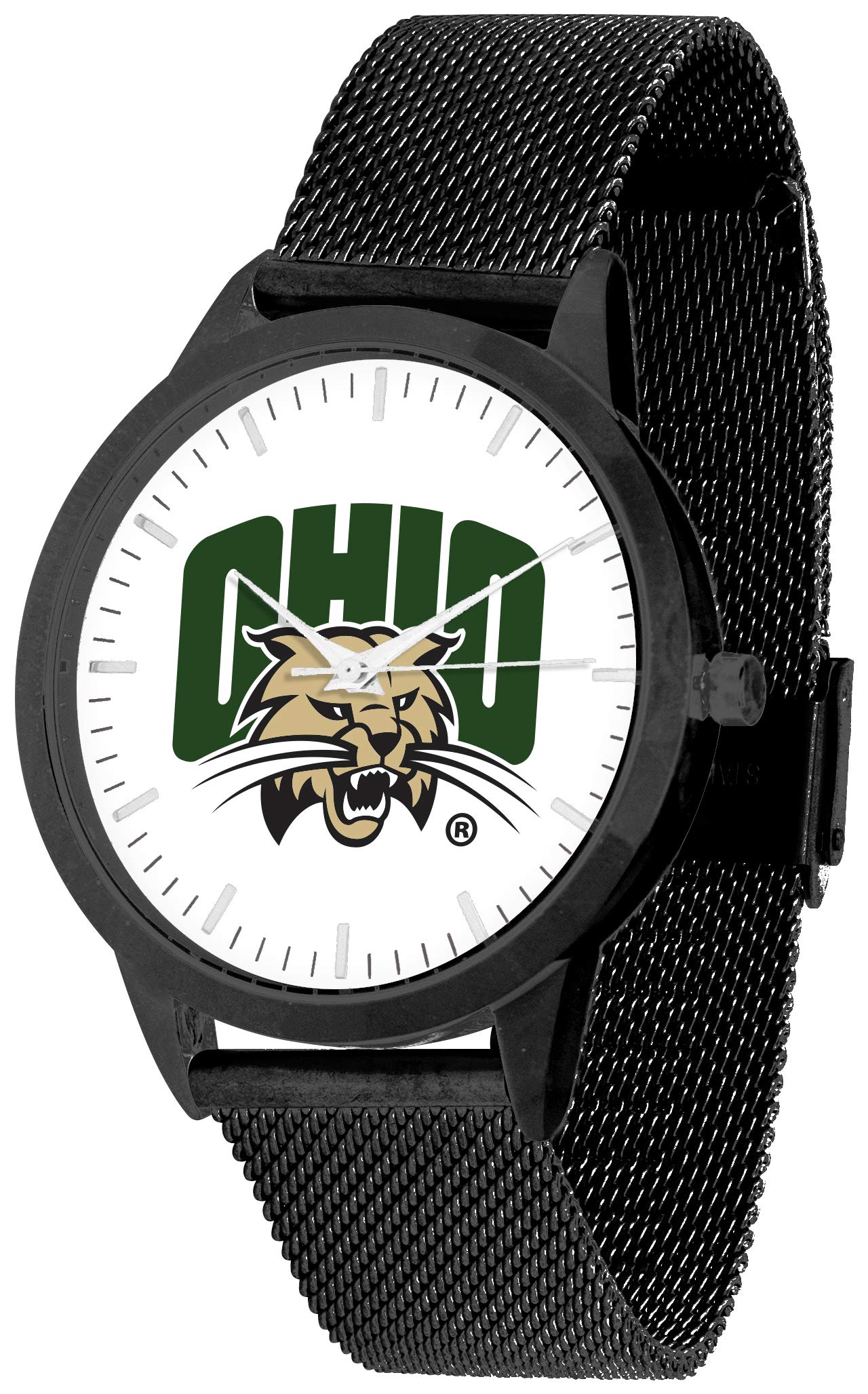 Ohio University Bobcats Mesh Statement Watch - Black Band & Dial - Stylish Sports Watch for Fans, Alumni & Students - Perfect for Game Days, Campus Events & Gifts