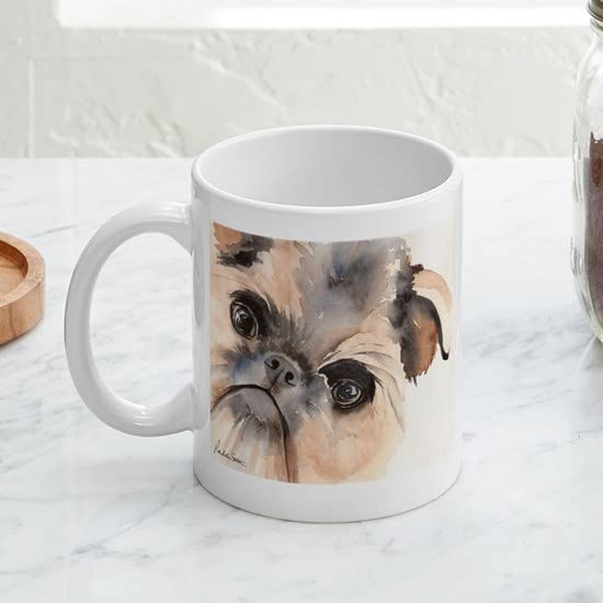 Brussels Griffon Ceramic Coffee Mug 11 oz (325 ml) - Funny Dog Lover Gift for Home, Office & Travel - Perfect for Tea, Hot Chocolate & Coffee Lovers