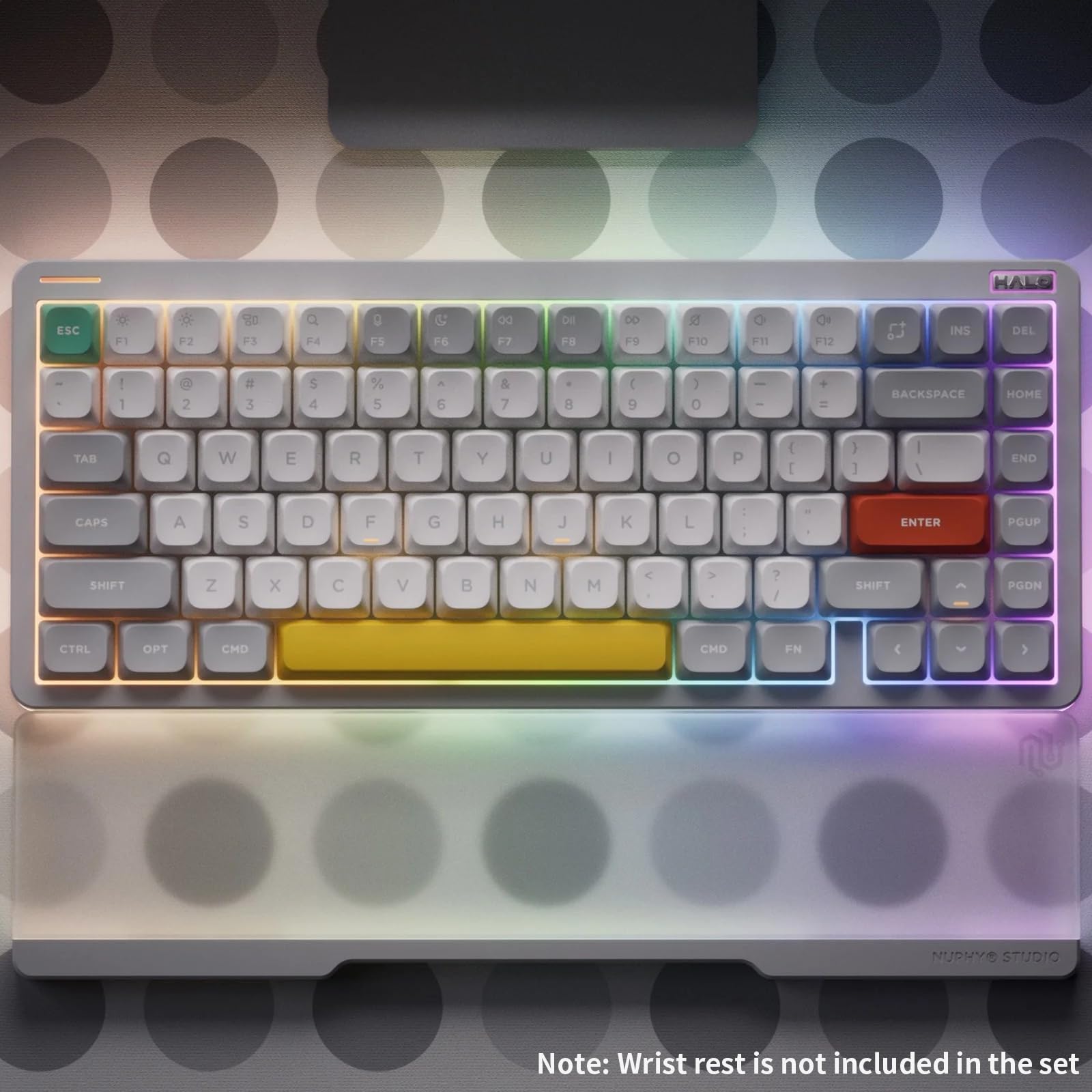 Nuphy Halo75 V2 75% Wireless Mechanical Gaming Keyboard - Hot Swappable Bluetooth Keyboard with RGB Backlit, 83 Keys, Supports Bluetooth/2.4GHz/USB-C (White, Raspberry 46gf) - Perfect for Gaming, Office Work & Typing Enthusiasts