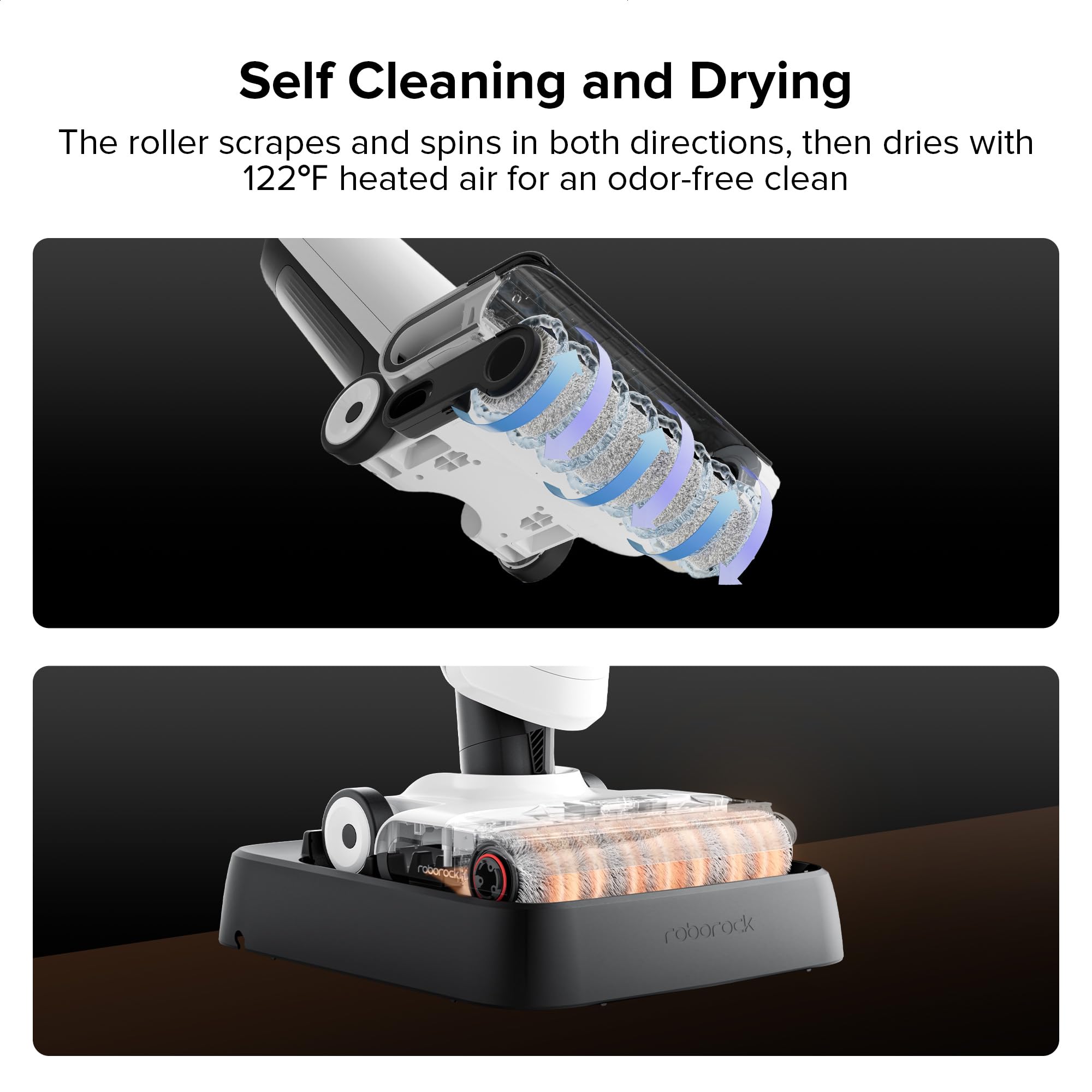Roborock Flexi Lite Cordless Wet Dry Vacuum Cleaner - 17000Pa Powerful Suction, Lightweight Vacuum Mop with 180° FlatReach Design, Self-Cleaning & Hot Air Drying for Hardwood Floors - Perfect for Pet Hair, Spills & Daily Home Cleaning