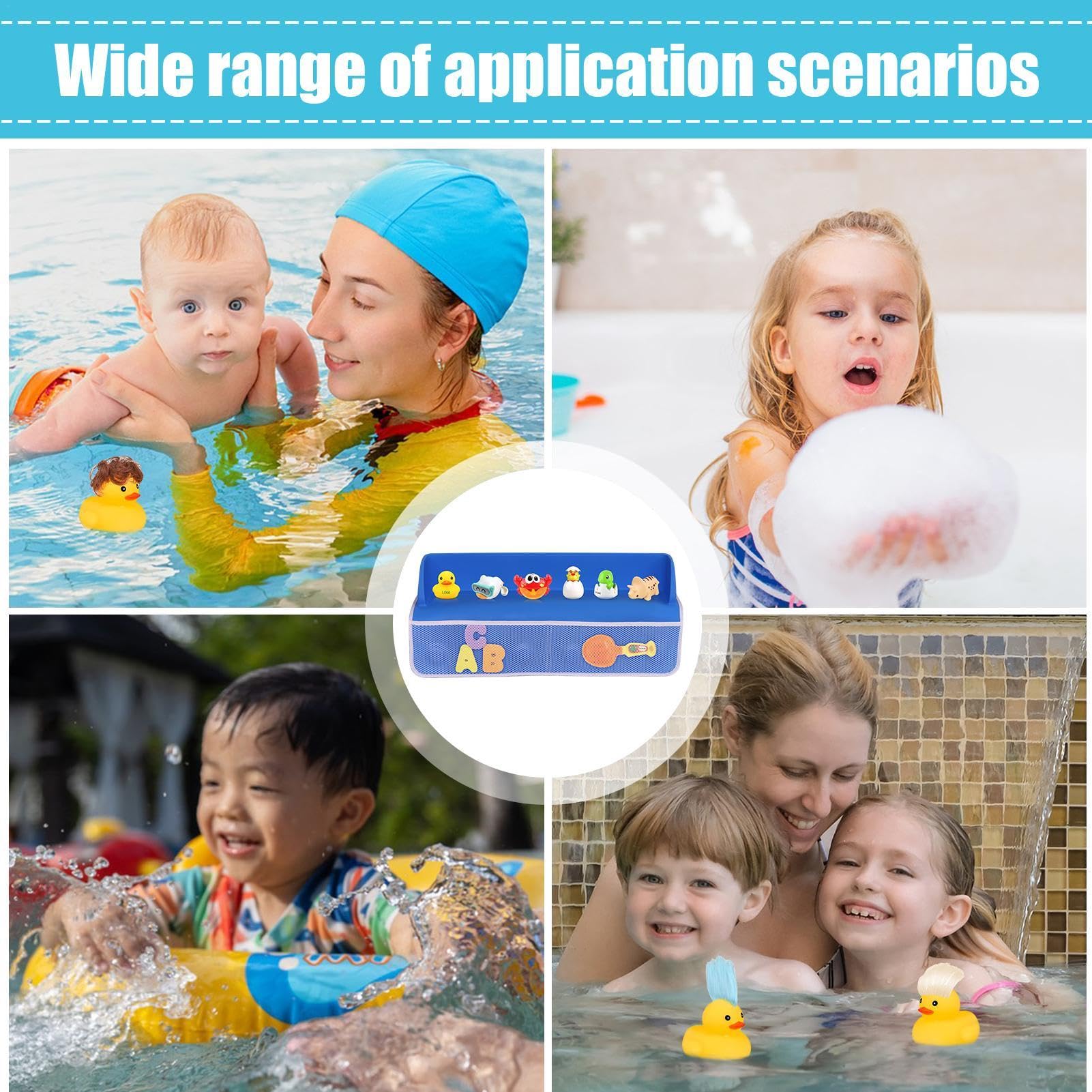 **Tub Topper Splash Guard for Kids - Bathtub Shelf with Suction Cups for Toy Storage - Perfect for Boys & Girls Bath Time Fun - Ideal for Organizing Bath Toys & Preventing Water Splashes**