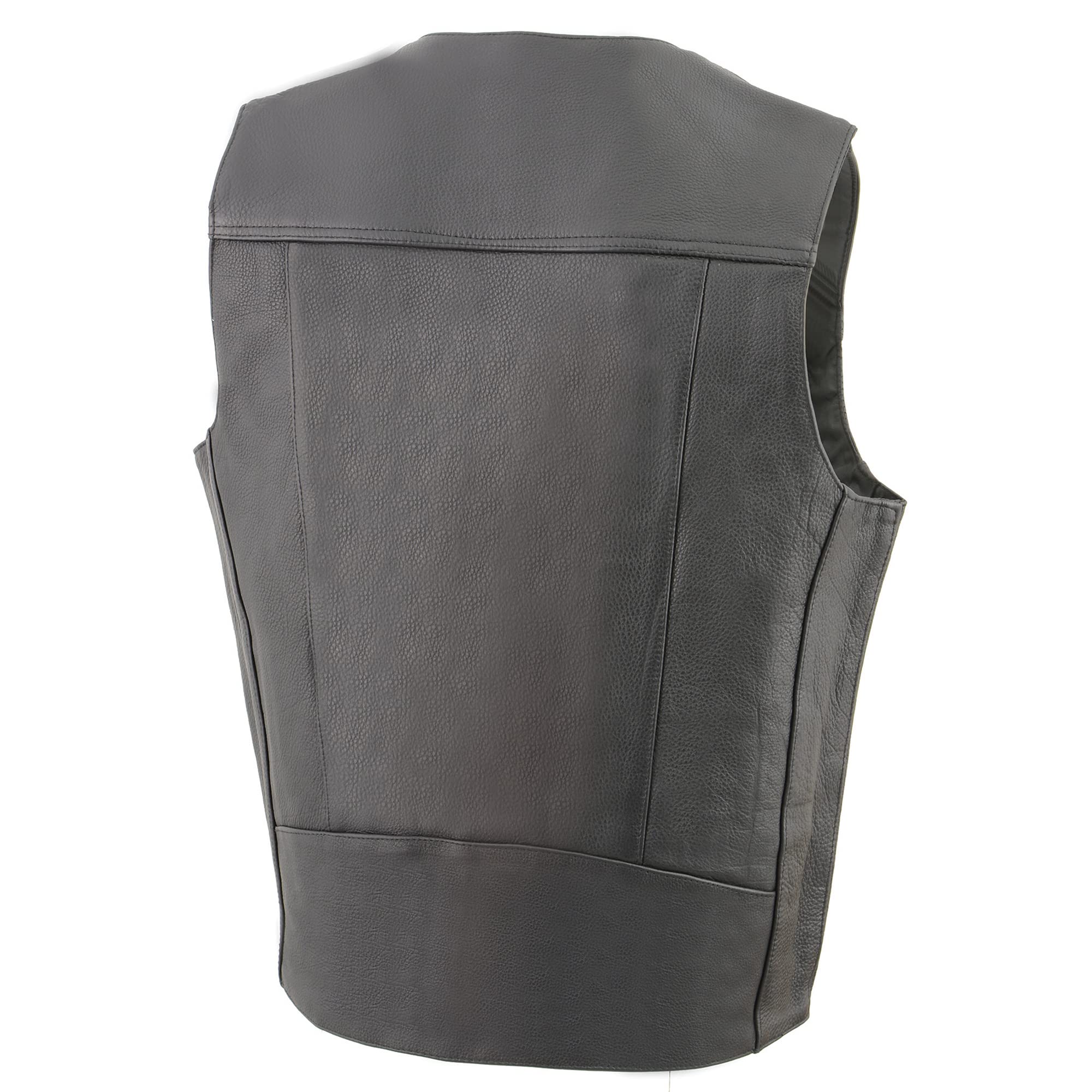 Milwaukee ML1368 Classic Men's Leather Vest with Buffalo Nickel Snaps - Durable & Stylish for Motorcycle Riding, Outdoor Adventures & Casual Wear