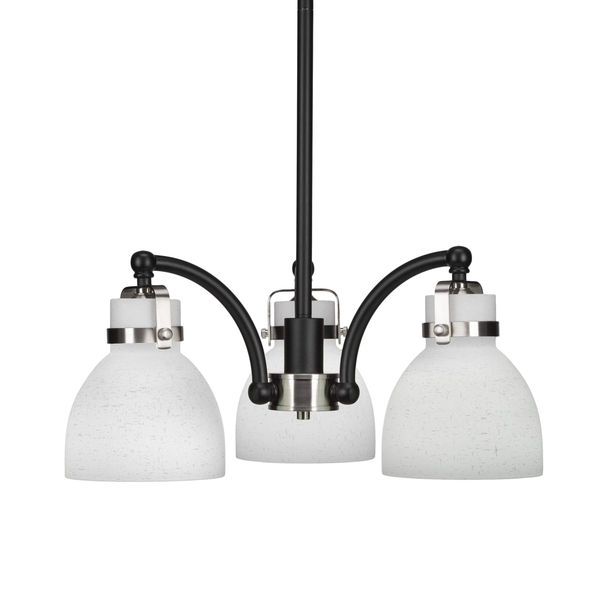 Toltec Lighting Easton 3-Light Chandelier in Matte Black & Brushed Nickel - Modern Ceiling Fixture for Dining Room, Bedroom, or Living Room (1943-MBBN-4111)