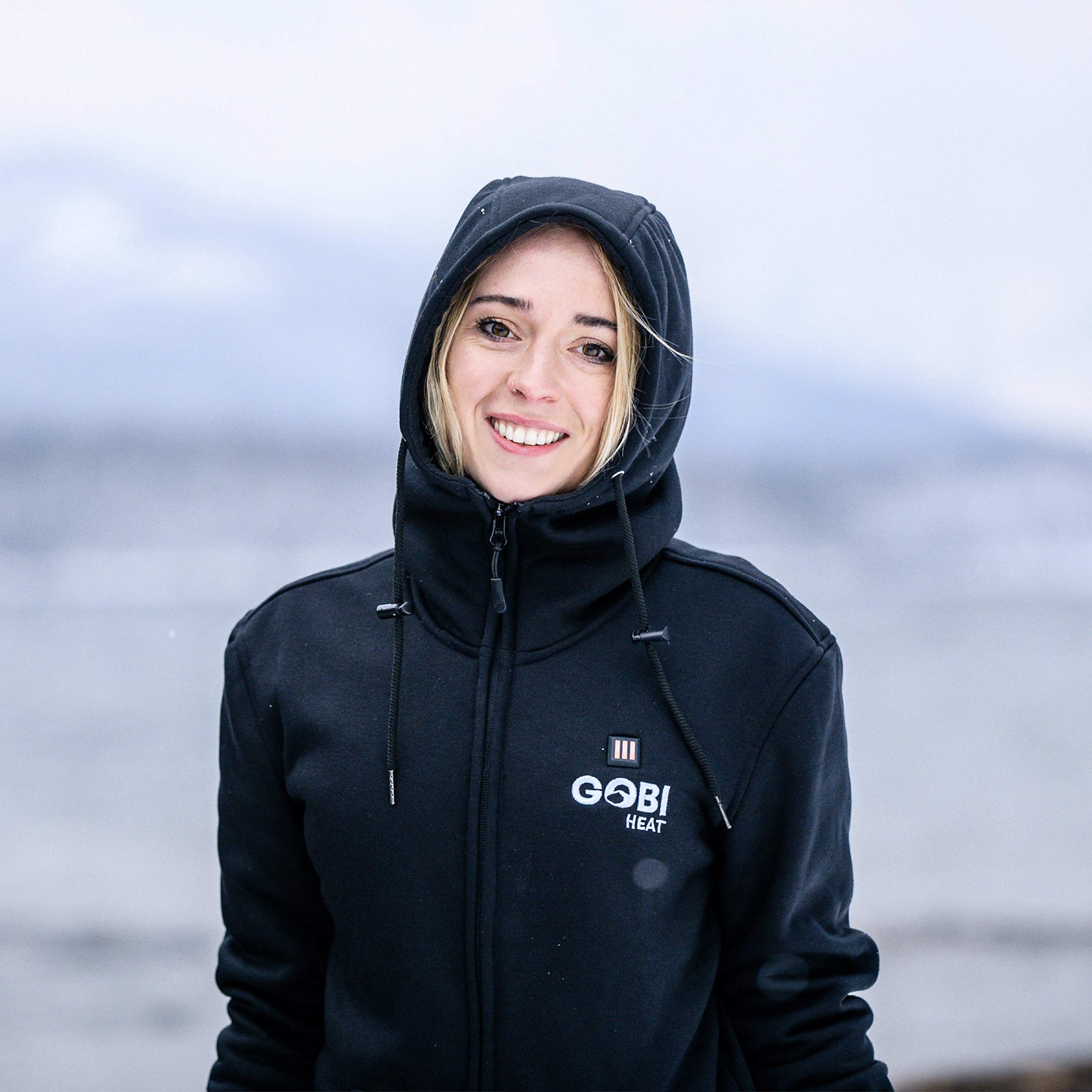 Ridge Women's Heated Hoodie with Battery & Charger - 10 Hours of Warmth | Machine Washable | Perfect for Outdoor Activities, Winter Sports & Cold Weather Commutes