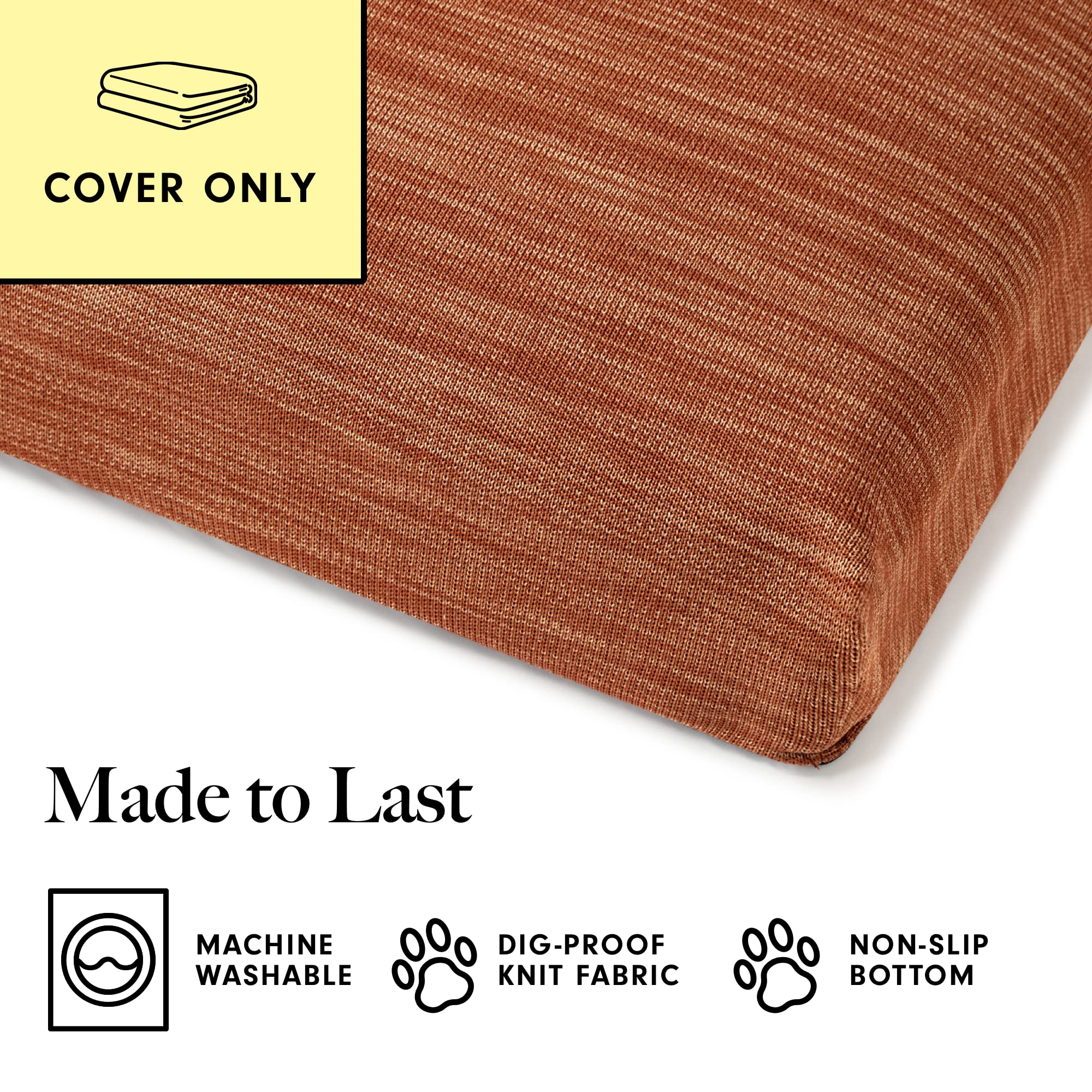 Washable & Durable Dog Bed Cover Replacement - Eco-Friendly DIY Stuffable Pet Bed Cover for Small Dogs (Terra Color) - Perfect for Home, Crate & Travel Use