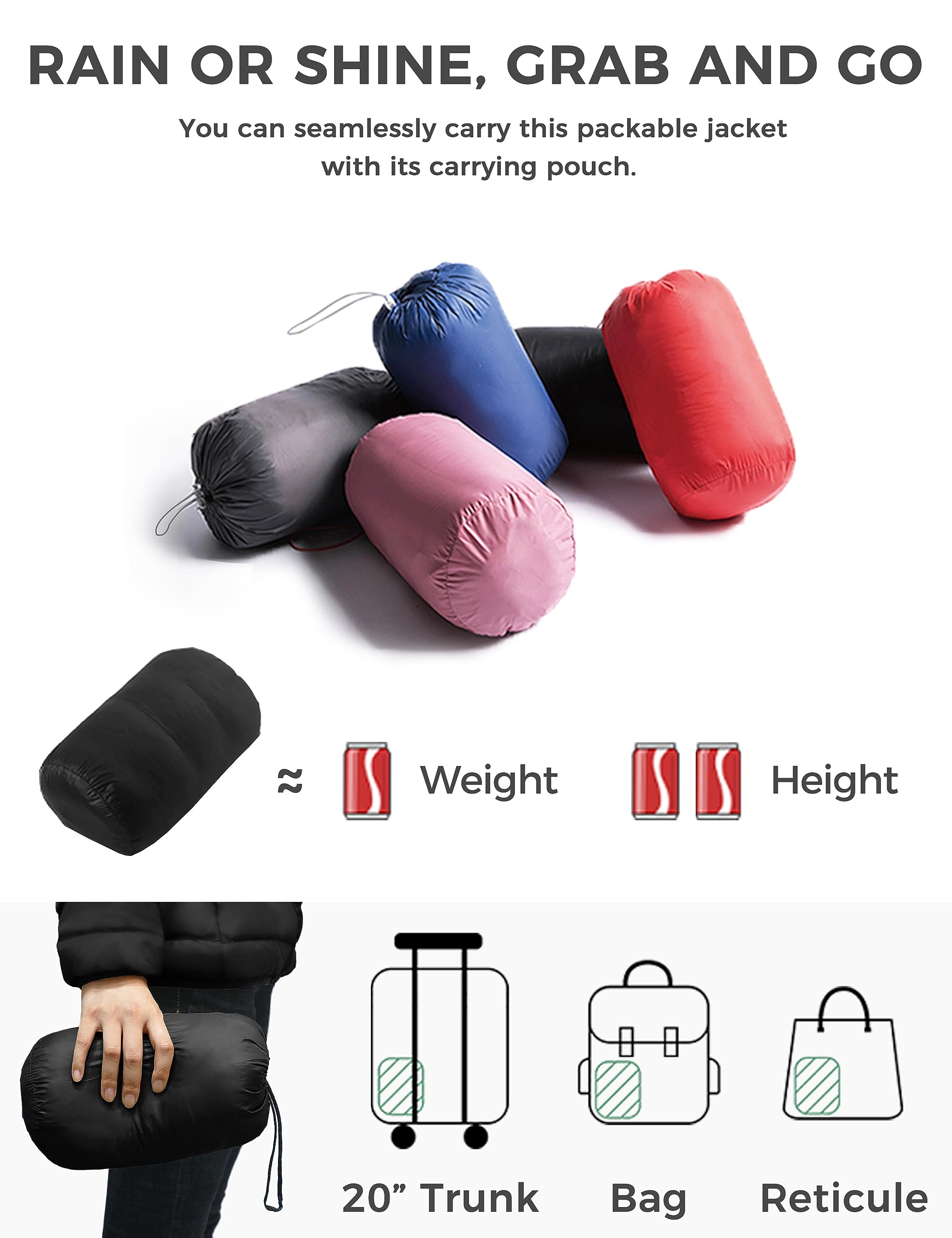 Wantdo Women's Lightweight Packable Down Jacket - Hooded Winter Puffer Coat for Outdoor Activities, Travel & Cold Weather