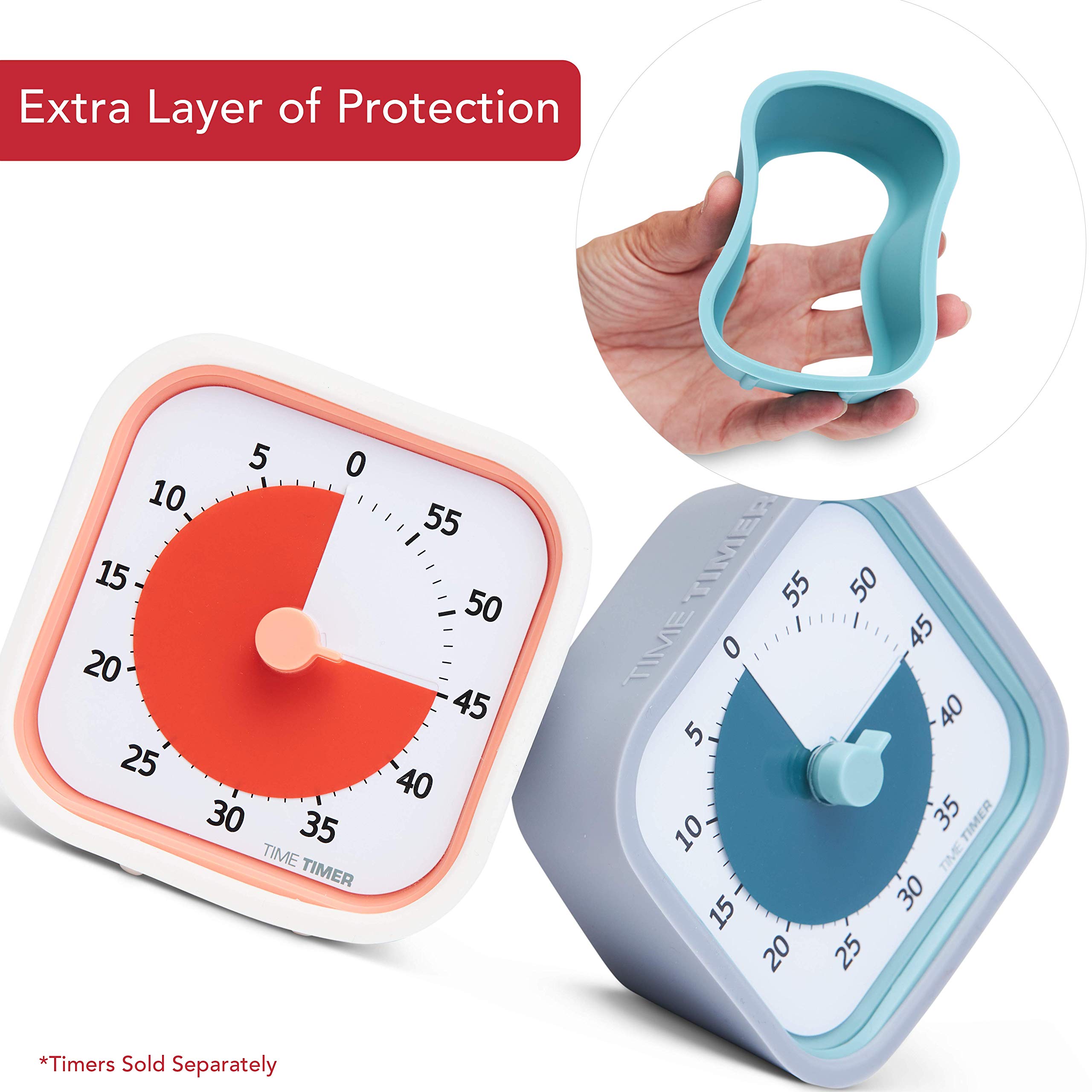 TIME TIMER Home MOD Neutral Cases - Silent Countdown Timer for Classroom Learning, Homeschool Study Tool, Student Desk Clock & Office Meetings (2-Pack) - Perfect for Focus Sessions, Productivity Tracking and Time Management