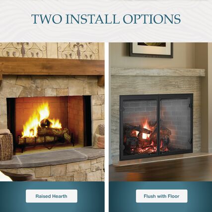 Majestic Biltmore 50-Inch Wood Burning Fireplace Insert - Classic Cast Iron Design for Cozy Home Heating | Perfect for Living Rooms, Cabins & Outdoor Patios