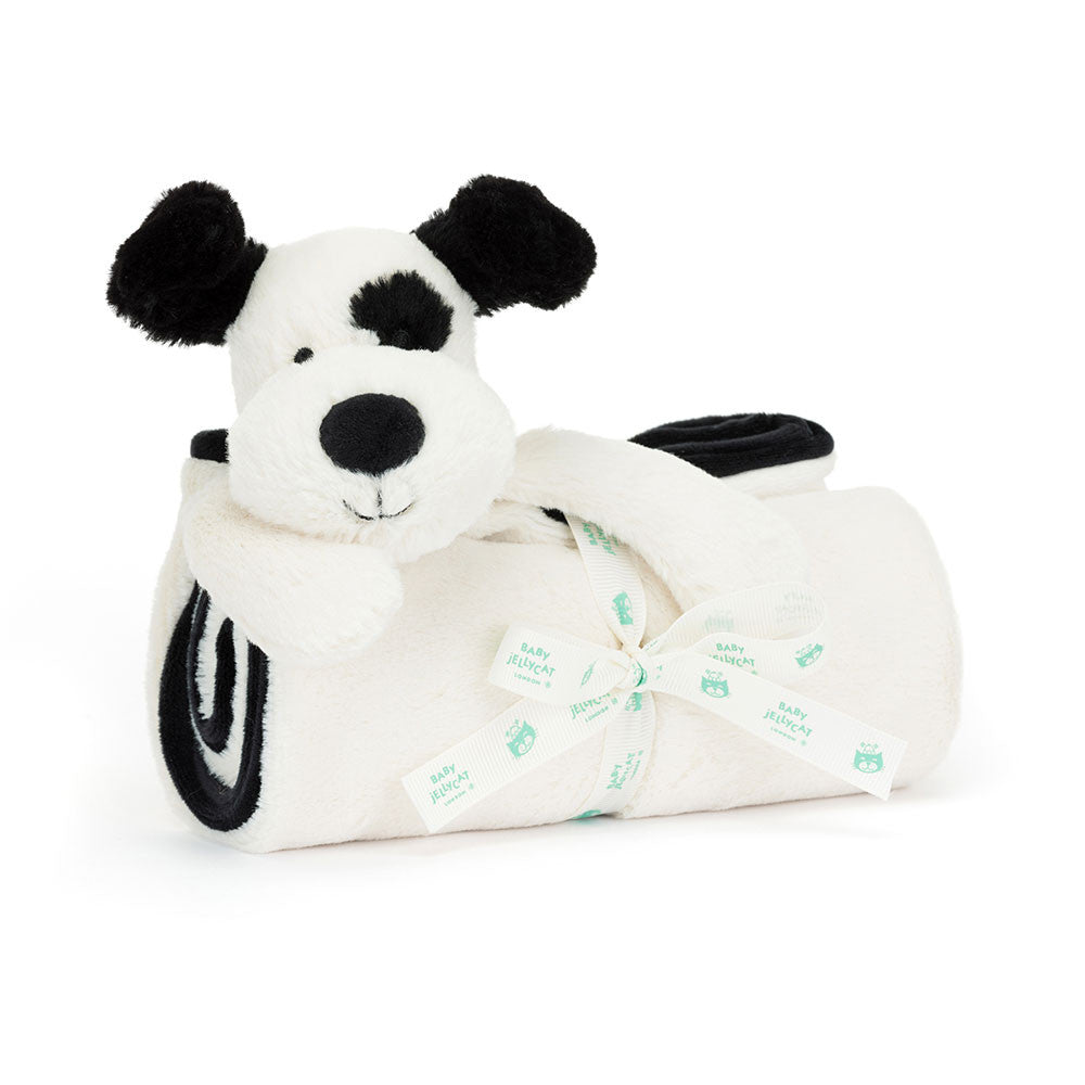 Jellycat Bashful Puppy Plush Toy - Soft Black & Cream Blanket for Babies & Kids | Perfect for Cuddling, Gifts, and Nursery Decor