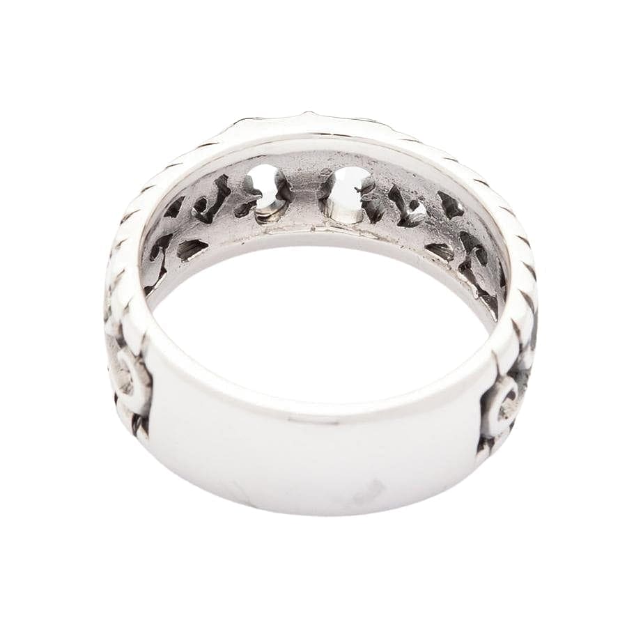 Fleur De Lis Sterling Silver Gothic Band Ring for Women - Elegant Vintage Style Jewelry - Perfect for Weddings, Parties, and Everyday Wear