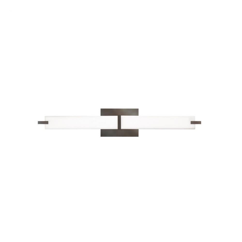 Tech Lighting Metro Bath Vanity Light Fixture - Antique Bronze Finish with White Glass Shade - 3000K Warm White LED - 120V for Bathroom, Powder Room & Dressing Area Lighting
