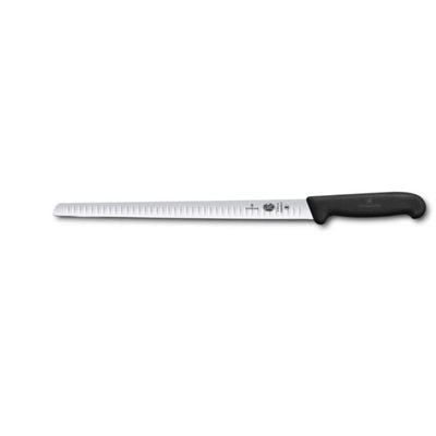 Victorinox 12-Inch Slicing Knife with Granton Edge - Professional Salmon Fillet Knife, Fibrox Non-Slip Handle - Perfect for Sushi, BBQ, and Meat Carving