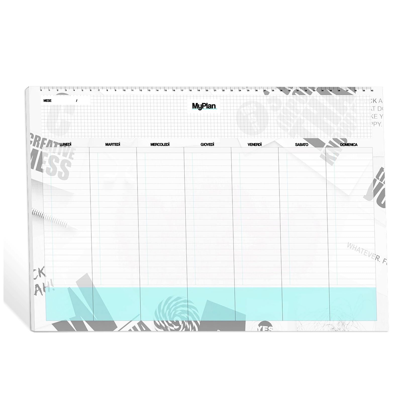 2025 Weekly Desk Planner A3 Size 43x30cm - Tear-Off Perpetual Calendar & Budget Planner - Italian Design for Office, Home, and School Organization