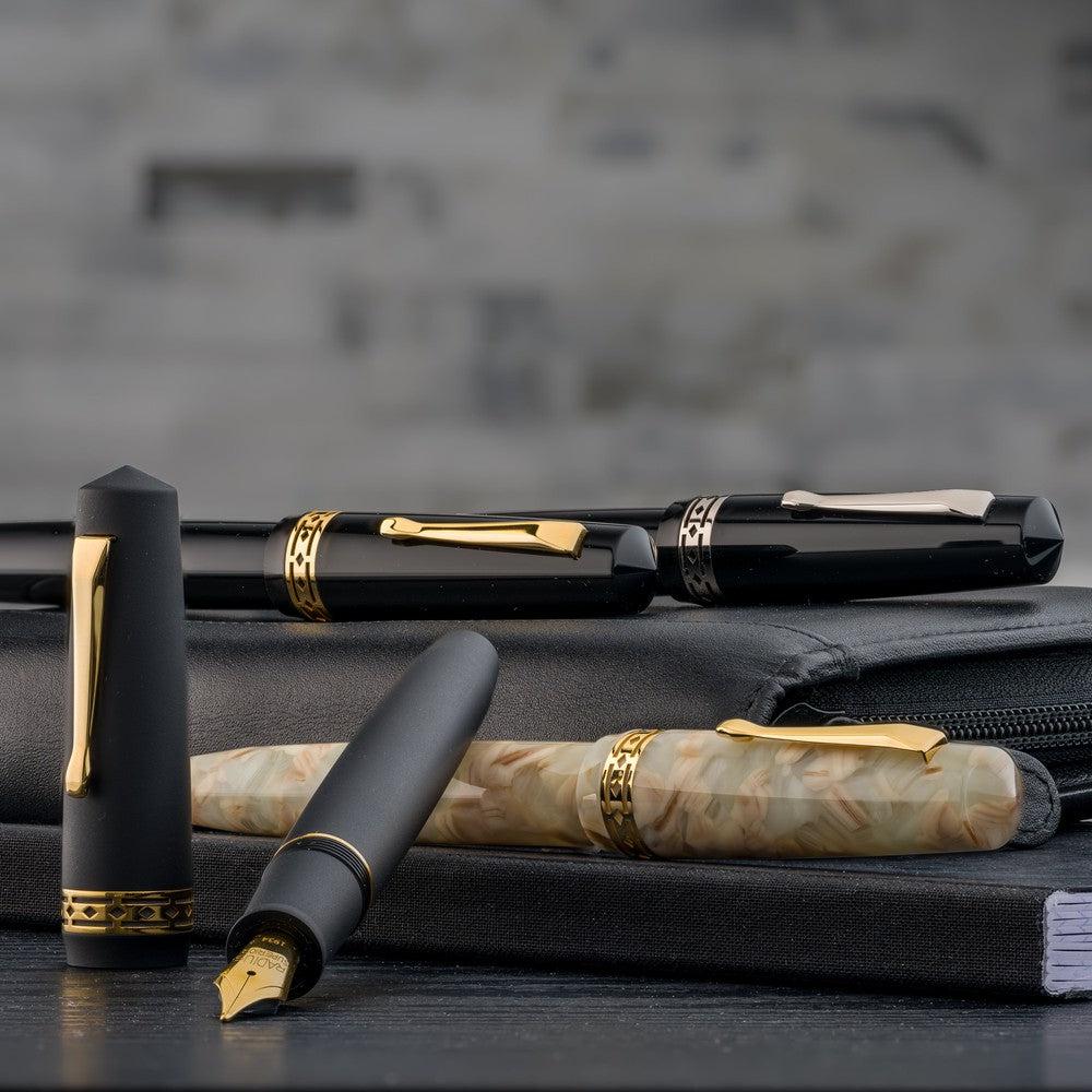 RADIUS® 1934 Fountain Pen - Settimo Nero Opaco (Black Matte) Luxury Writing Instrument for Calligraphy, Journaling & Business Signatures