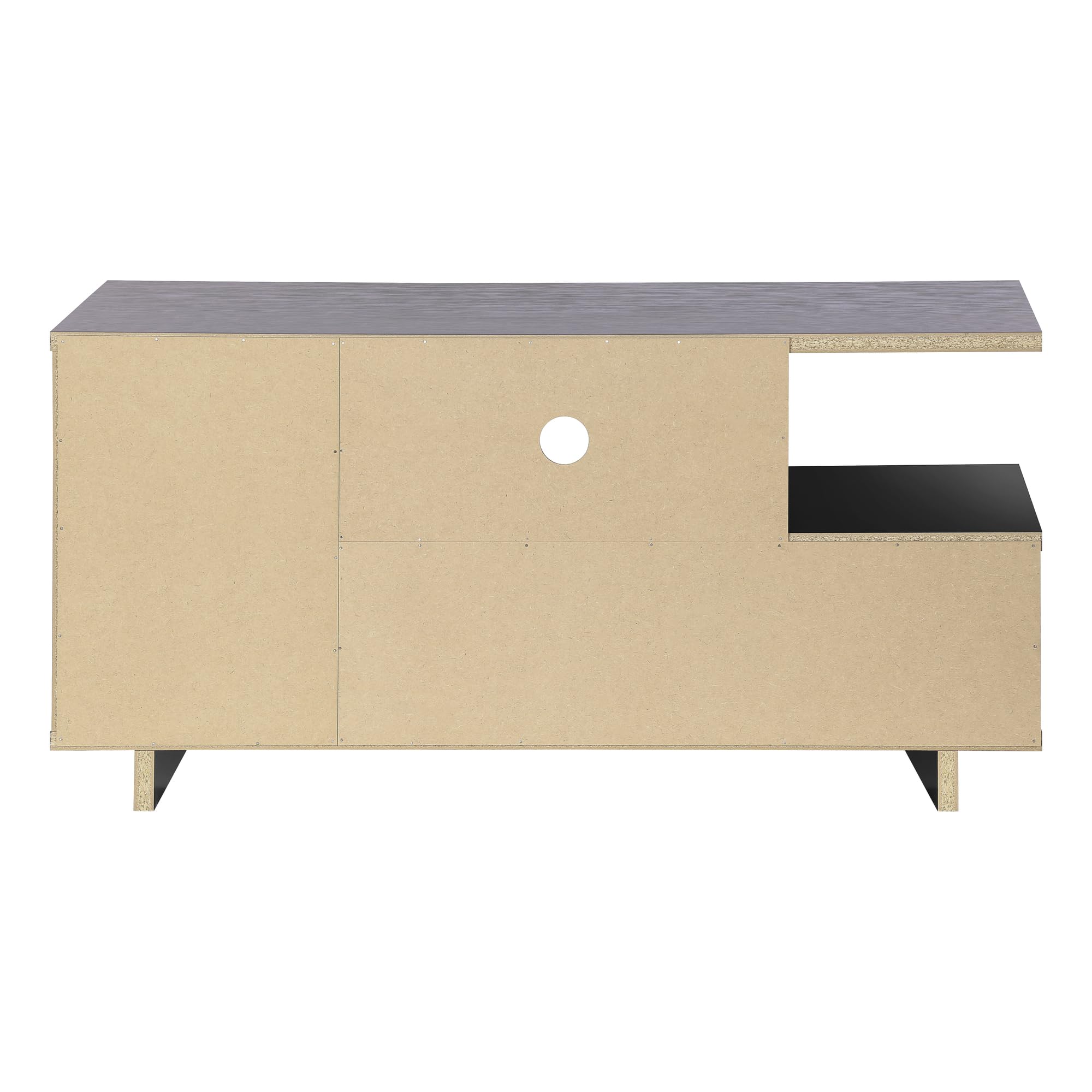 Monarch Specialties I STAND-48 L Grey TV Stand with Storage - Modern Entertainment Center for Living Room, Bedroom & Home Theater - Black