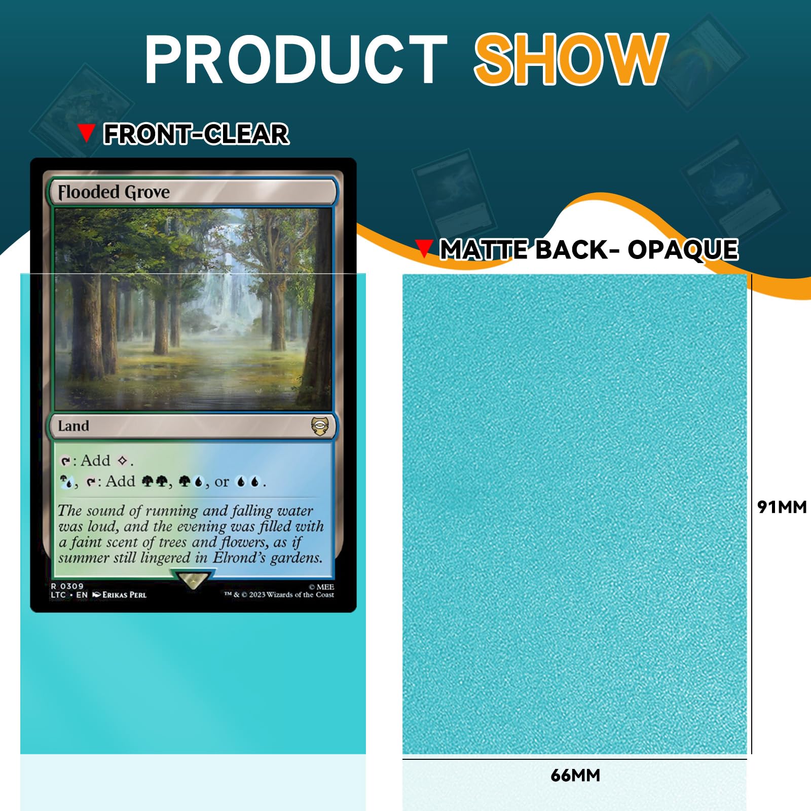 Premium 300PS Card Sleeves & Toploaders for Trading Cards (Black, Orange, Blue) - Penny Sleeves & Plastic Protectors for Baseball, Sports, MTG, Pokemon & Yugioh Cards - Perfect for Collecting, Gaming & Display