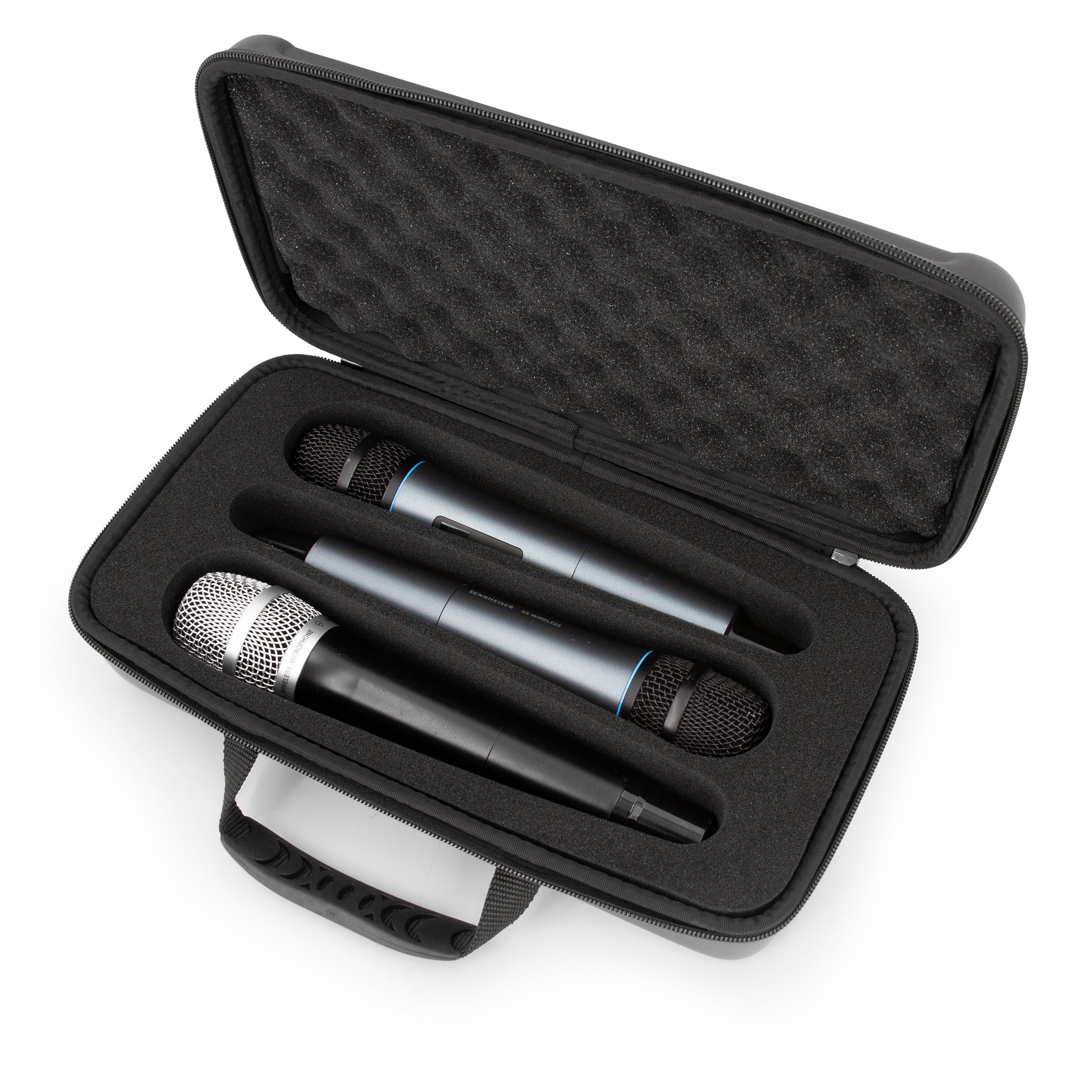 CASEMATIX Wireless Microphone Case for Sennheiser & Shure - Portable Storage for 3 Wireless Mic Systems | Perfect for Studio, Live Performances & Travel