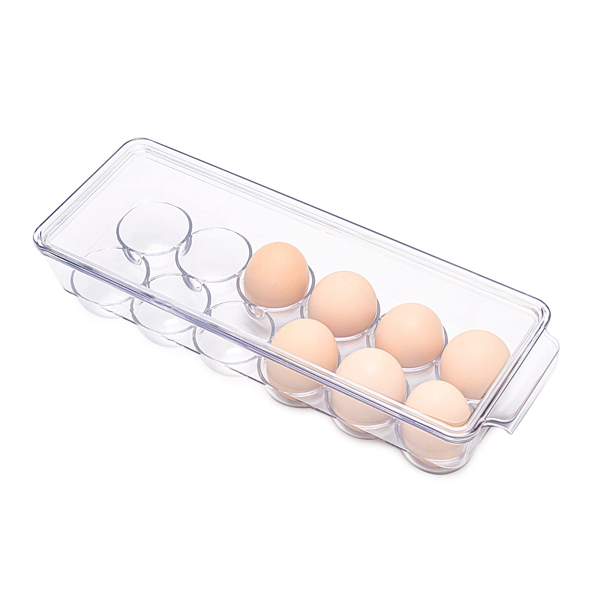 12-Count Clear Refrigerator Egg Holder - BPA-Free Plastic Egg Container for Fridge Storage | Perfect for Kitchen Organization & Fresh Egg Preservation