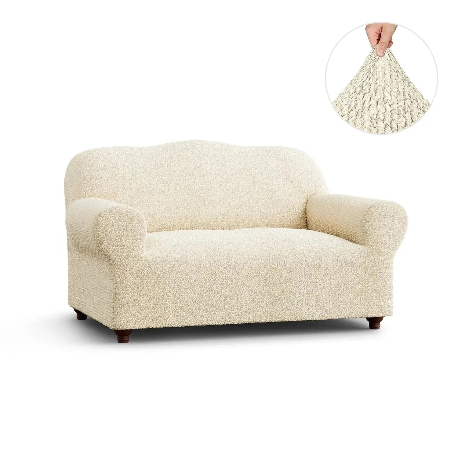2 Seater Loveseat Slipcover - Mille Righe Collection | Sofa Protector for Living Room, Bedroom & Office | Washable & Durable Furniture Cover