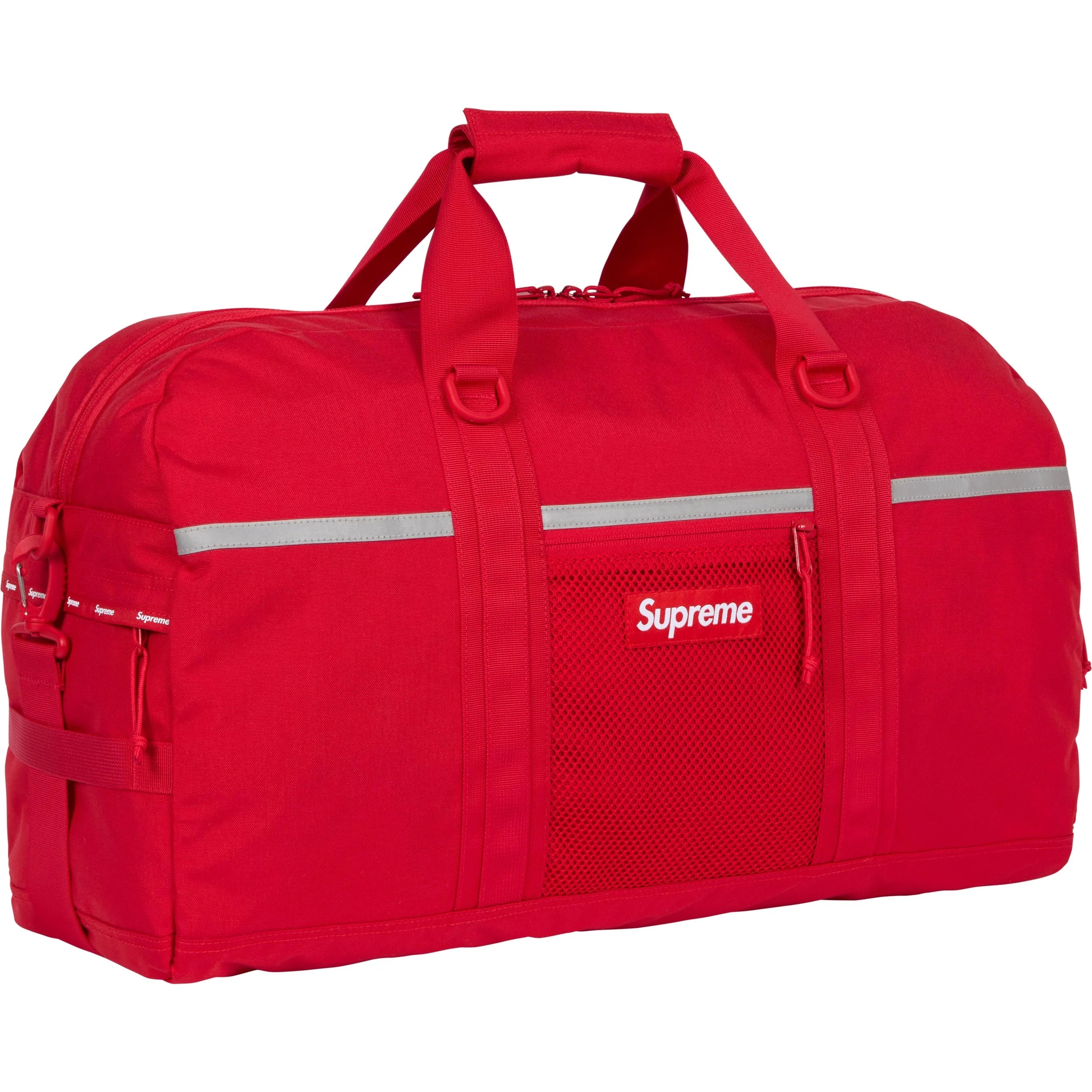 Supreme FW24 Duffle Bag - Waterproof Travel Duffel Bag for Gym, Sports & Weekend Getaways (Red)