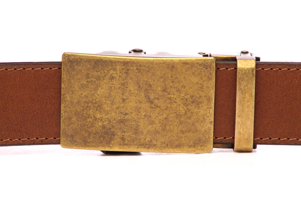 1.5 Inch Classic Bucket Belt Buckle in Antiqued Gold Finish - Perfect for Jeans, Western Wear & Leather Belts (Cowboy Style Accessory)