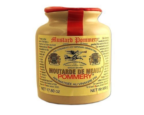 Pommery Mustard Meaux Moutarde - Classic 500g French Mustard in Pottery Crock Jar - Authentic Gourmet Condiment - Perfect for Sandwiches, Charcuterie Boards & Cooking