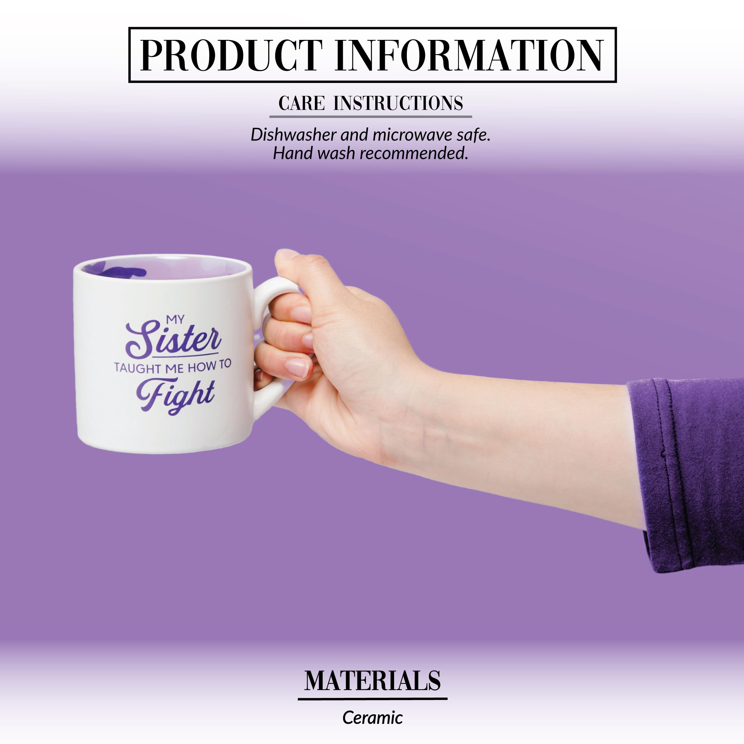 15oz Purple Camouflage Coffee Mug - Sister Gift for Fighters & Tea Lovers