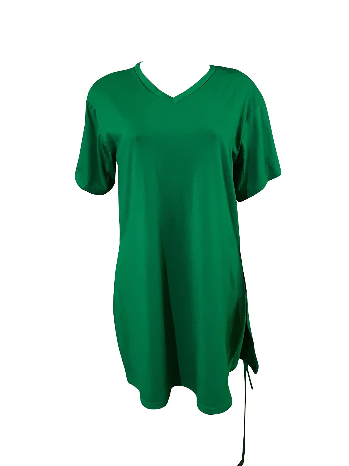 QFMQKPI Women's Casual 2-Piece Outfit - V-Neck Side Split Top & Shorts Set | Summer Tracksuit for Lounge, Travel & Gym | Comfortable Athleisure Wear
