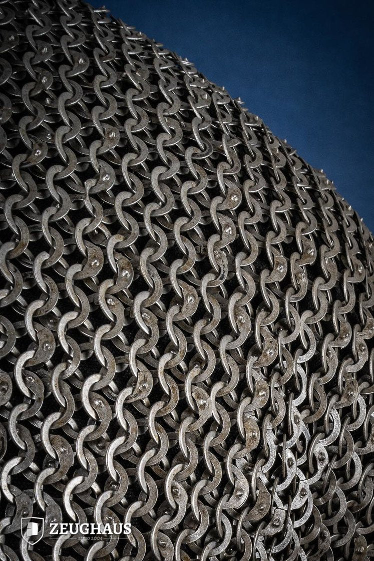 Chainmail Hauberk - 9mm Flat Ring Wedge Riveted Steel Armor - Medieval Battle-Ready & LARP Costume - Perfect for Renaissance Fairs, Cosplay & Historical Reenactments