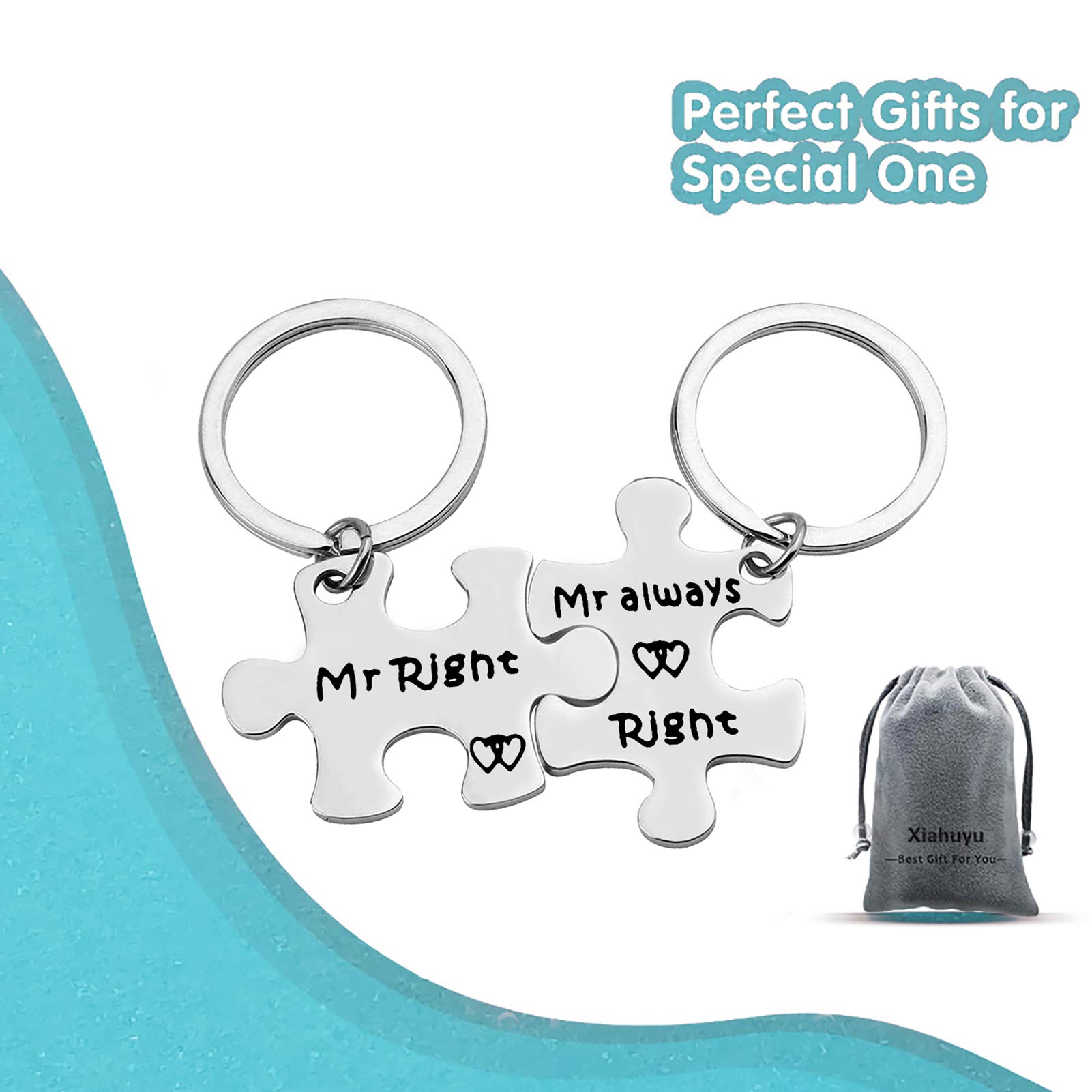 Mr. & Mr. Always Right Keychain Set - Gay Pride Couple Gift, LGBT Anniversary, Valentine's Day, Christmas & Birthday Gift for Men - Perfect for Weddings, Pride Events & Romantic Celebrations