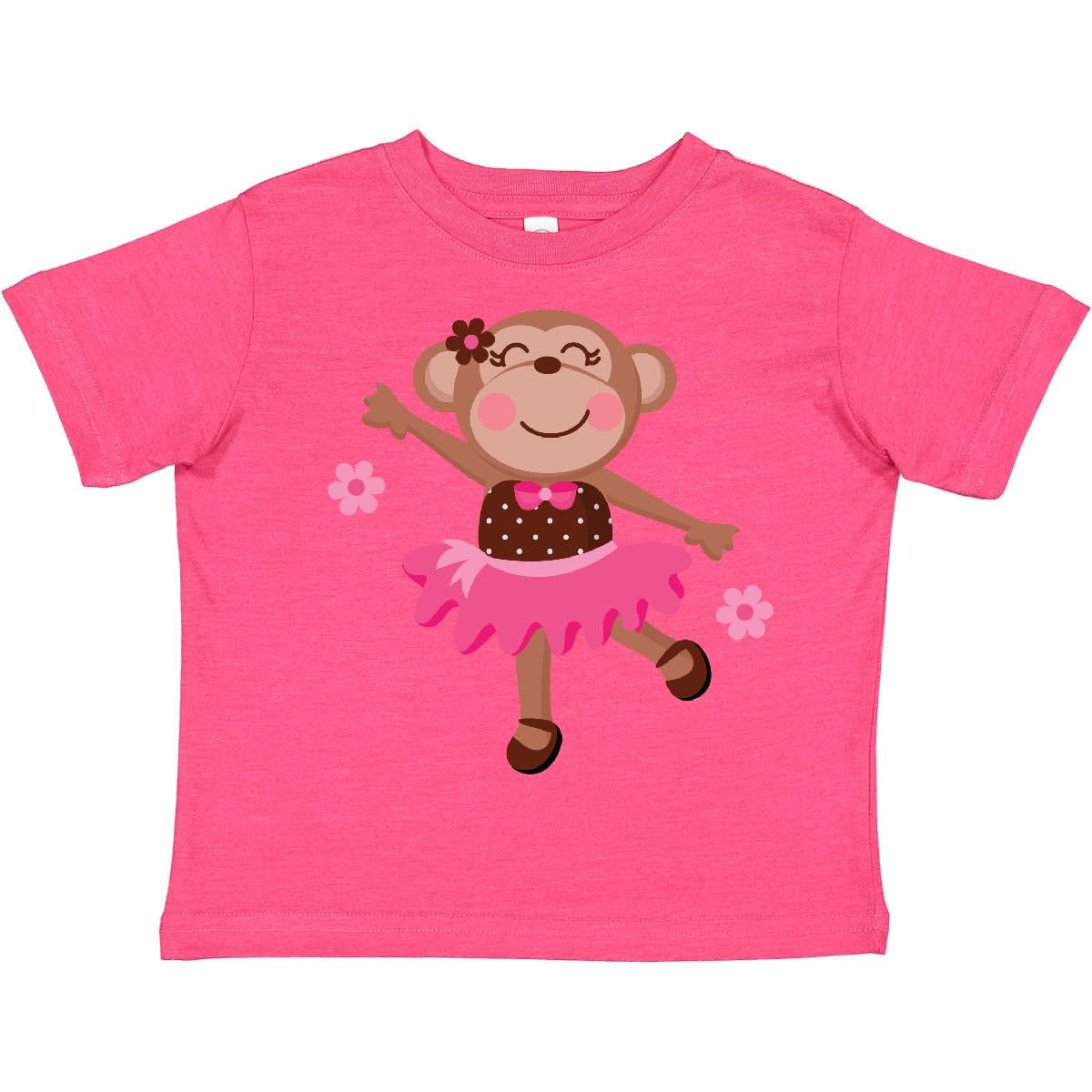 Inktastic Ballerina Dance Monkey Toddler T-Shirt - Cute Ballet & Animal Print Tee for Girls - Perfect for Dance Class, Playdates & Everyday Wear
