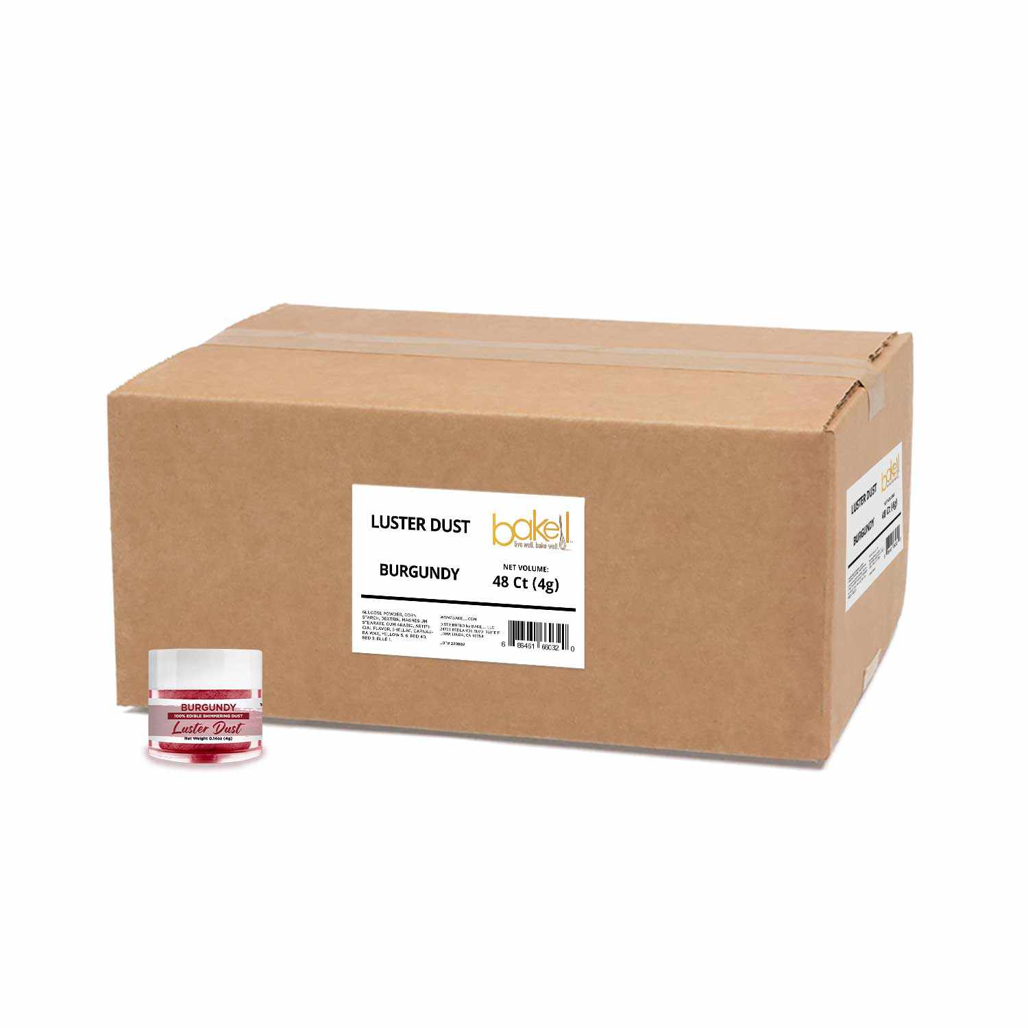 Premium Burgundy Luster Dust for Cake Decorating - Food Safe, EU Compliant Edible Glitter - Perfect for Wedding Cakes, Cupcakes & Dessert Decoration