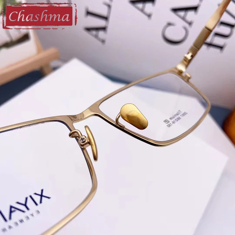 Men's Titanium Full Rim Square Eyeglasses - Lightweight Durable Frame for Work, Reading & Fashion | Model 42057