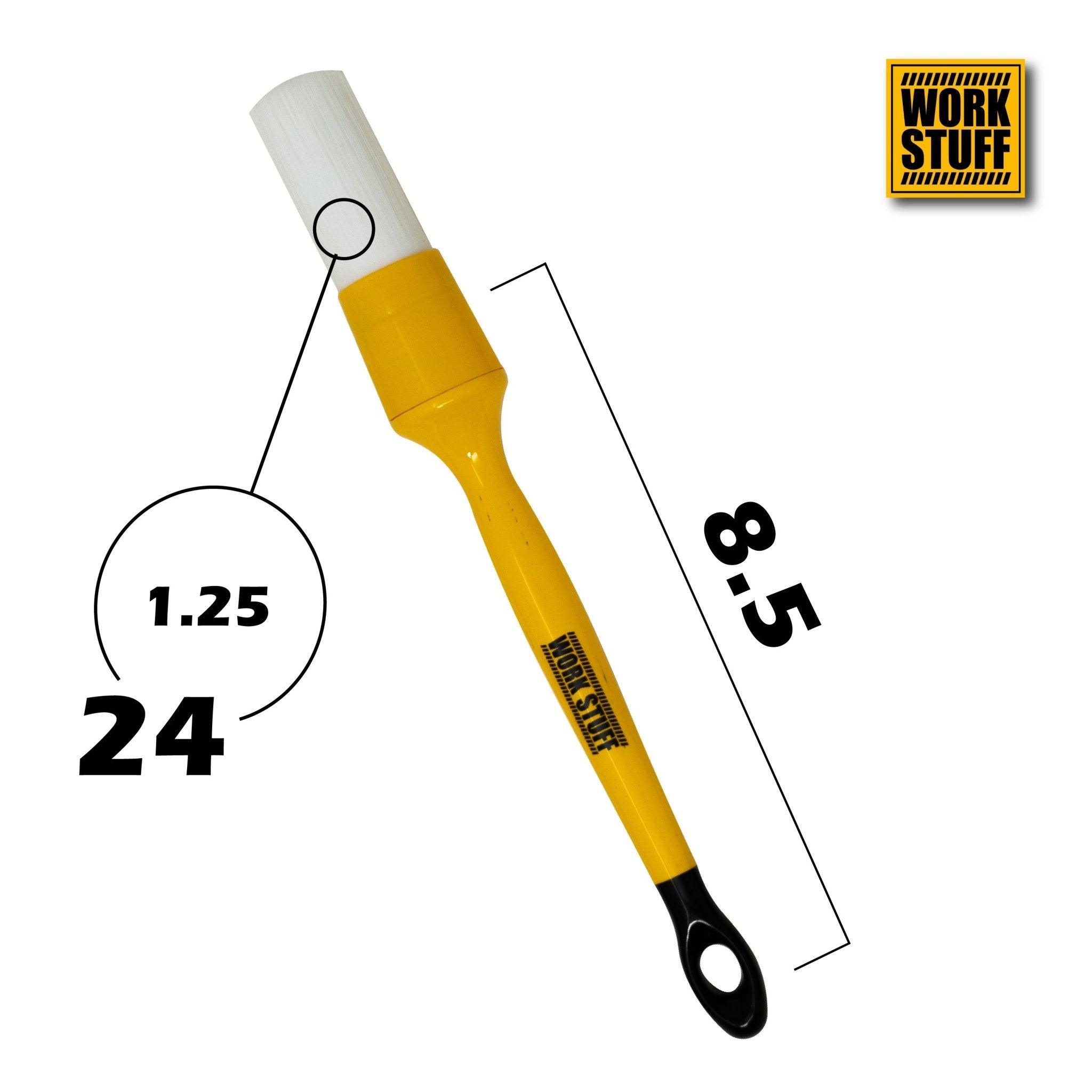 WORK STUFF Detailing Brush Set - 3 Pack Albino Soft Bristle Brushes for Car Detailing, Motorcycle Cleaning & Home Use