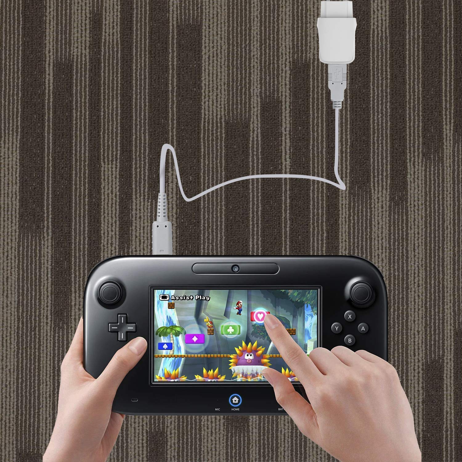 Original Title: SUNMON USB Charger Cable for Wii U Gamepad Remote Controller Back-up USB Charger Power Cable Cord Replacement - White   Optimized Title: SUNMON USB Charger Cable for Wii U Gamepad - Fast Charging Replacement Power Cord (White) - Perfect for Gaming Sessions & Backup Charging