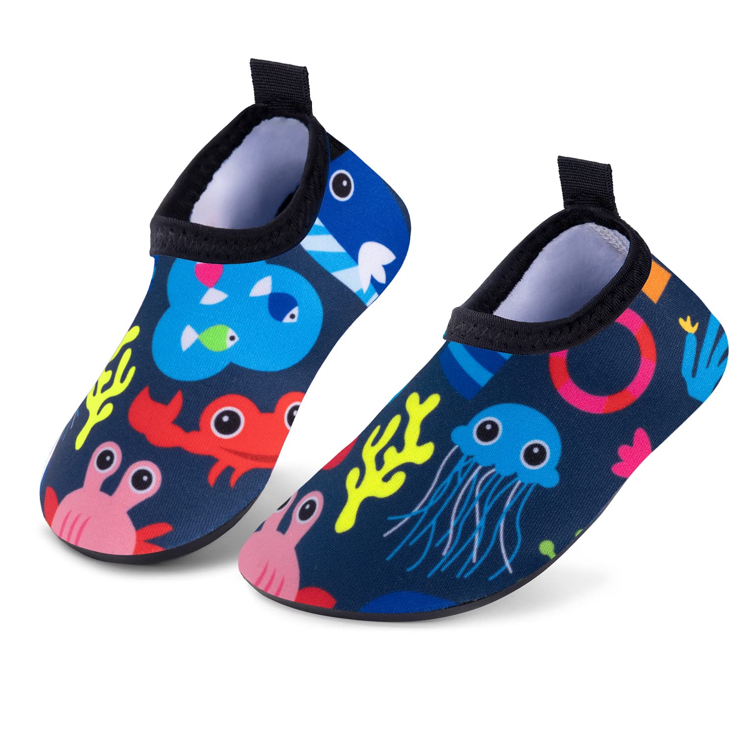 **RJVW Kids Boys Girls Swim Water Shoes - Non-Slip Quick Dry Aqua Socks for Toddlers & Children | Barefoot Sports Shoes for Beach, Pool, Outdoor Activities & Water Play**