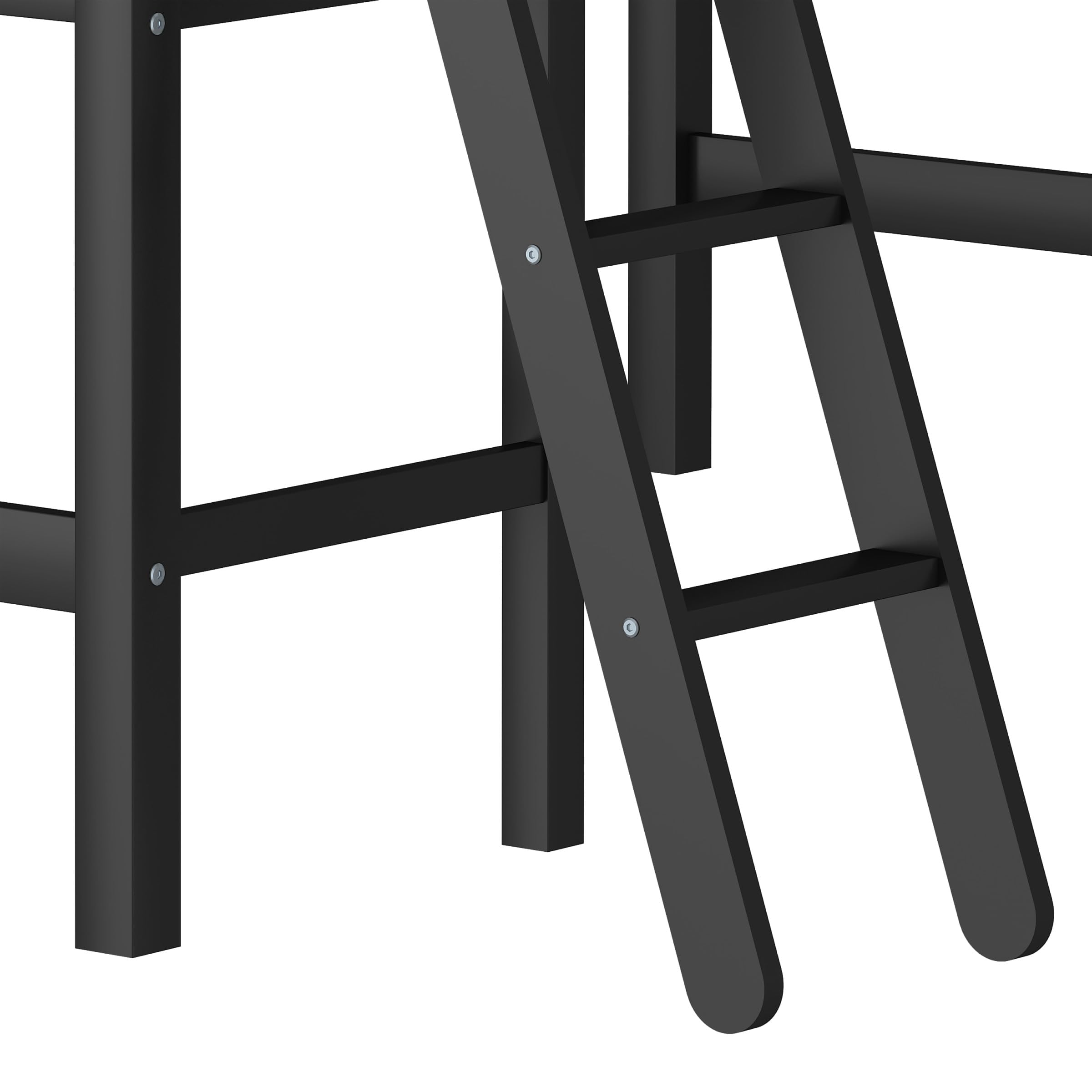 Hillsdale Caspian Youth Solid Wood Twin Loft Bed for Kids Room - Sturdy Black Wooden Bunk Bed with Ladder | Perfect for Small Spaces, Dorm Rooms & Kids Bedrooms