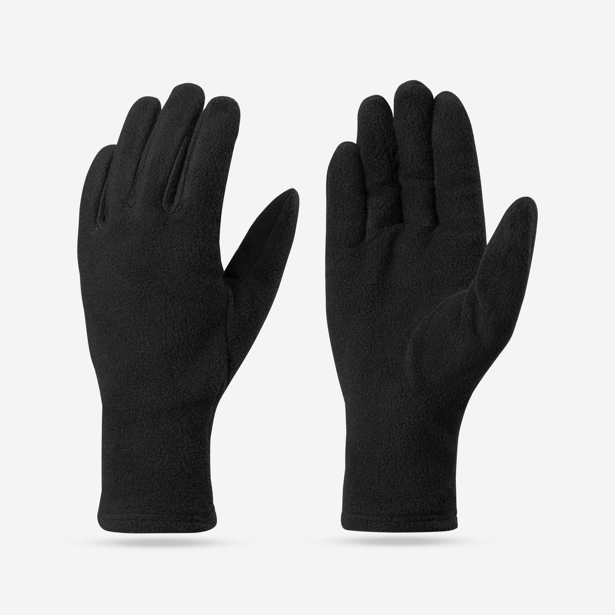 Forclaz MT100 Fleece Gloves - Warm Winter Gloves for Men & Women, Lightweight Thermal Gloves for Hiking, Skiing, Running & Outdoor Activities