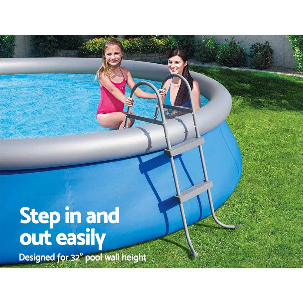 Bestway Flowclear Above Ground Pool Ladder - 33 Inch Heavy Duty Metal Swimming Pool Steps for Safety & Easy Access | Perfect for Backyard, Inground & Outdoor Pools