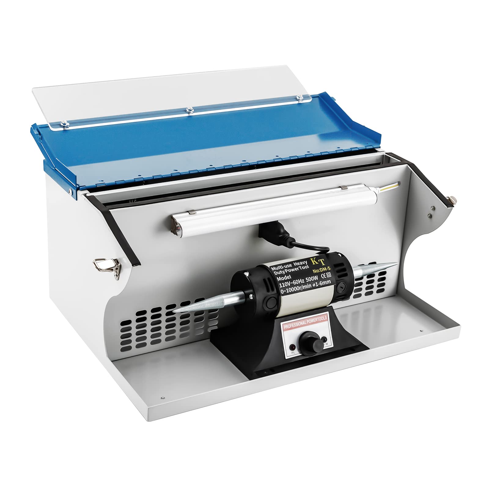 200W Jewelry Polishing Machine with Dust Collector & LED Light - 0-8000 RPM Variable Speed Bench Grinder for Jewelry, Rocks & Metals - Perfect for Jewelry Making, Gemstone Polishing & DIY Craft Projects