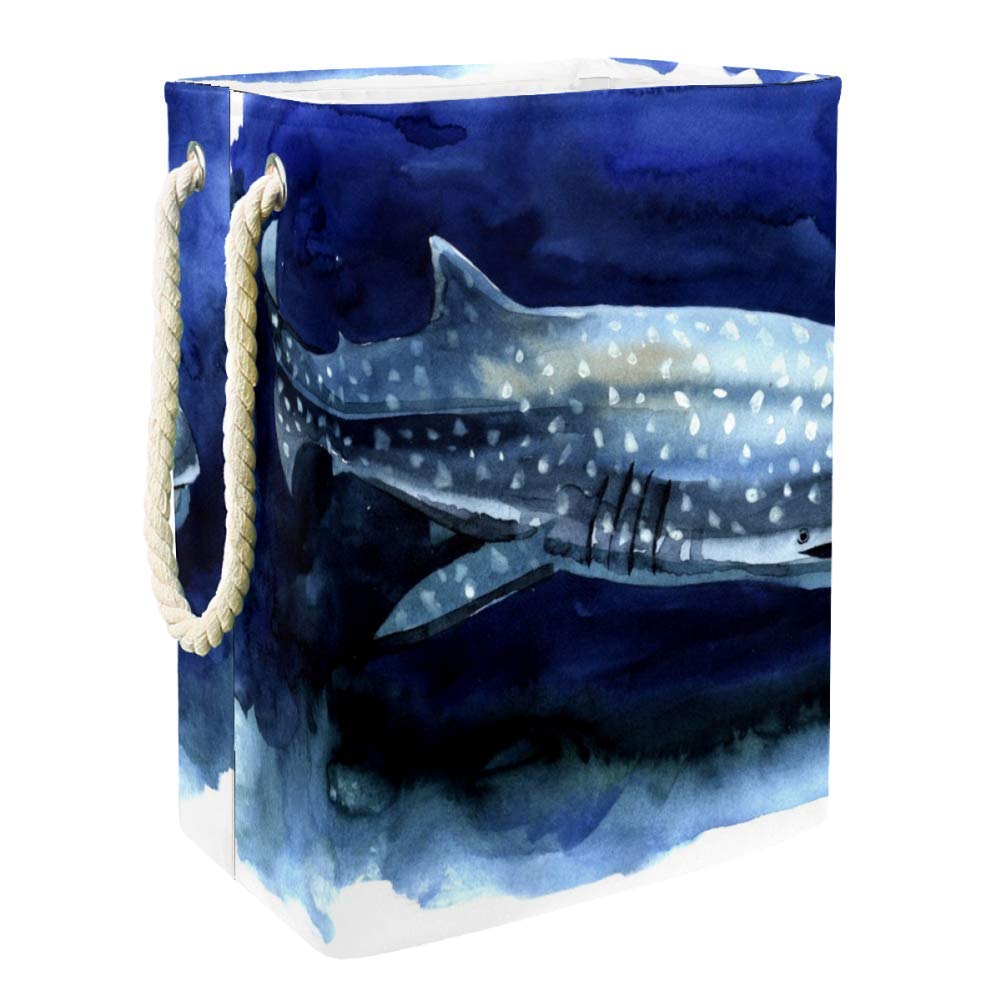 Unicey Collapsible Whale Shark Laundry Hamper with Handles - Foldable Storage Basket for Clothes, Toys & Household Organization - Perfect for Bedroom, Bathroom & Kids Room Storage
